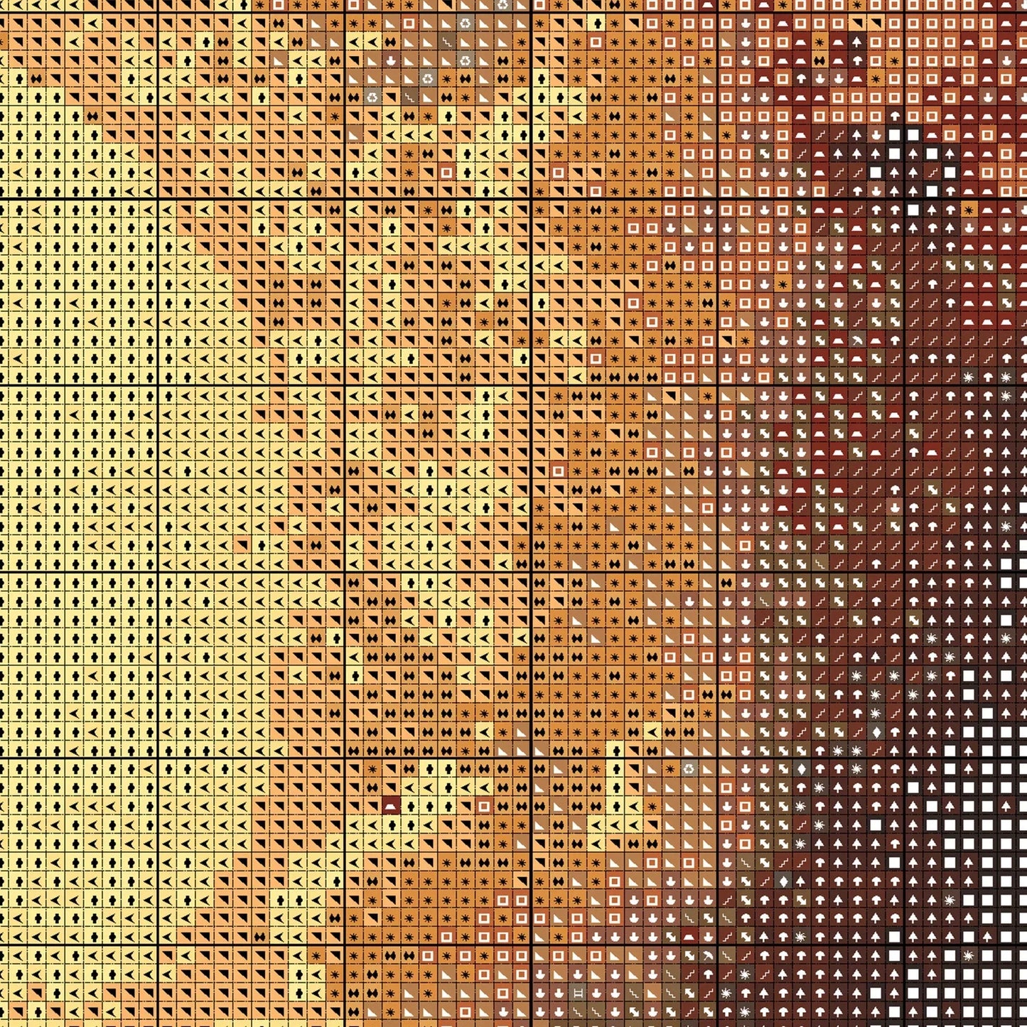 Celestian Sun Cross Stitch Pattern | Vintage Galaxy Cross Stitch Chart Download | Large Space Counted Cross Stitch PDF
