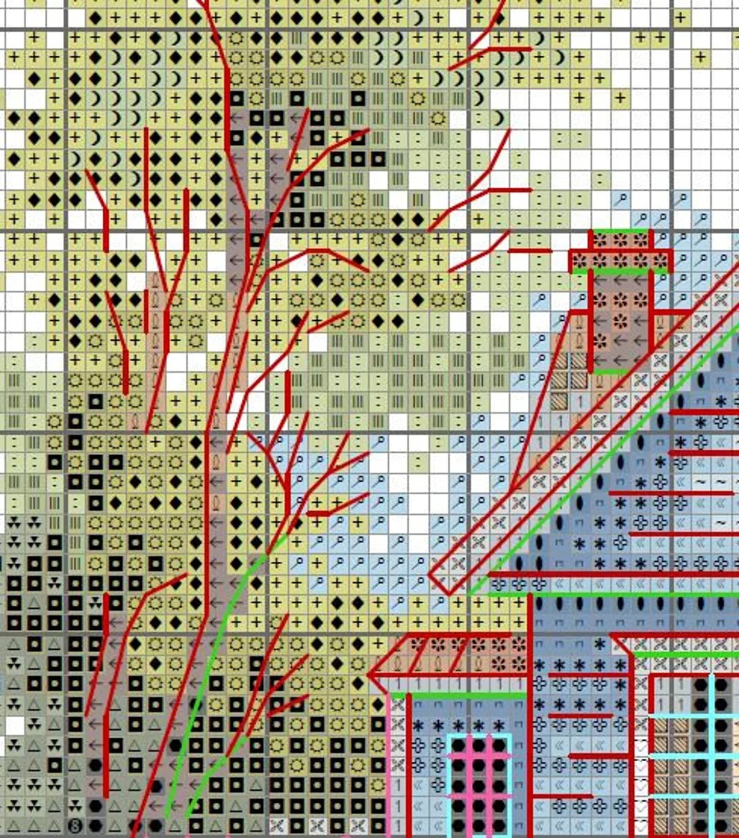 Garden Flower PDF Pattern Cross Stitch Nature House StitchBoom Embroidery Instant Digital Download