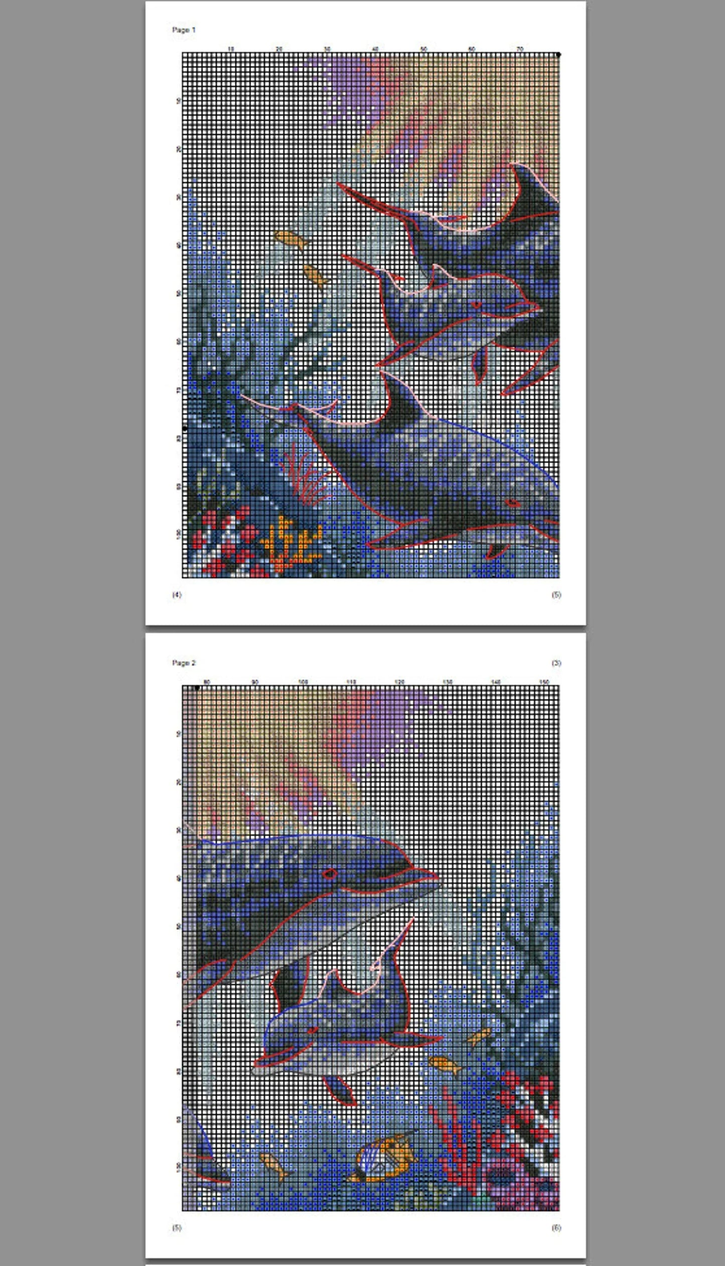 Dolphin Morning Cross Stitch Pattern