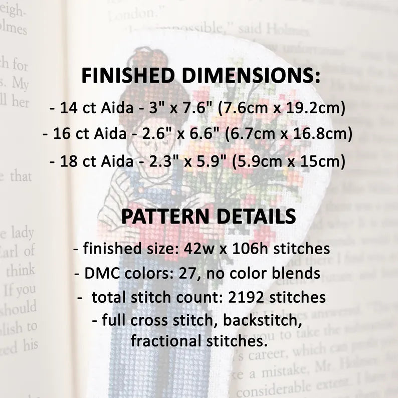 Set of Two Book Lover Bookmark Cross Stitch Pattern, PDF Download