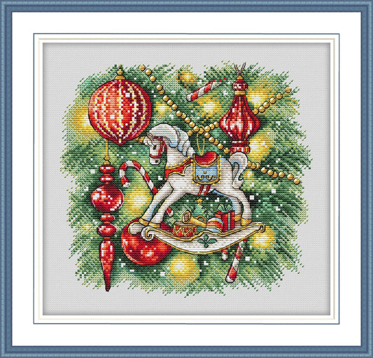 Rocking Horse Ornament Cross Stitch Pattern