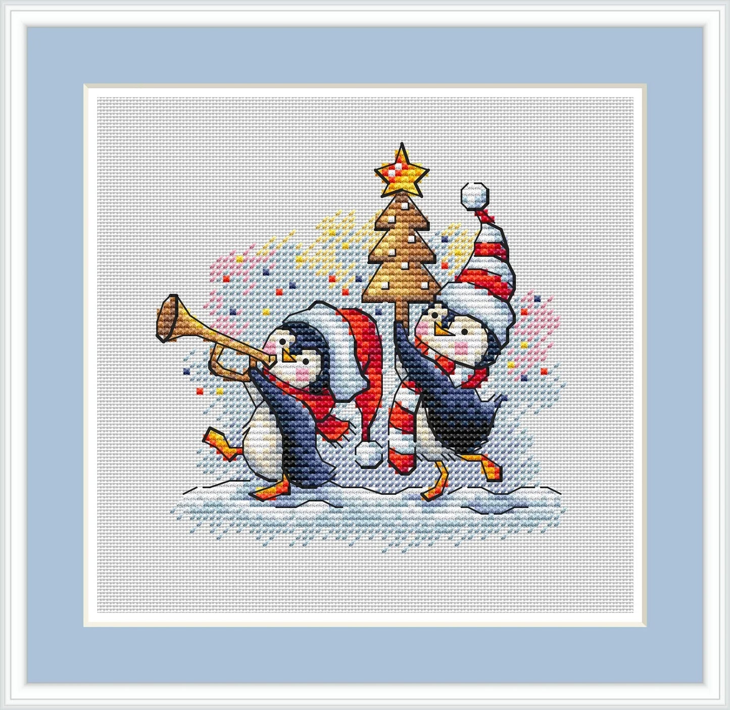 Winter Penguins 4 Cross Stitch Pattern