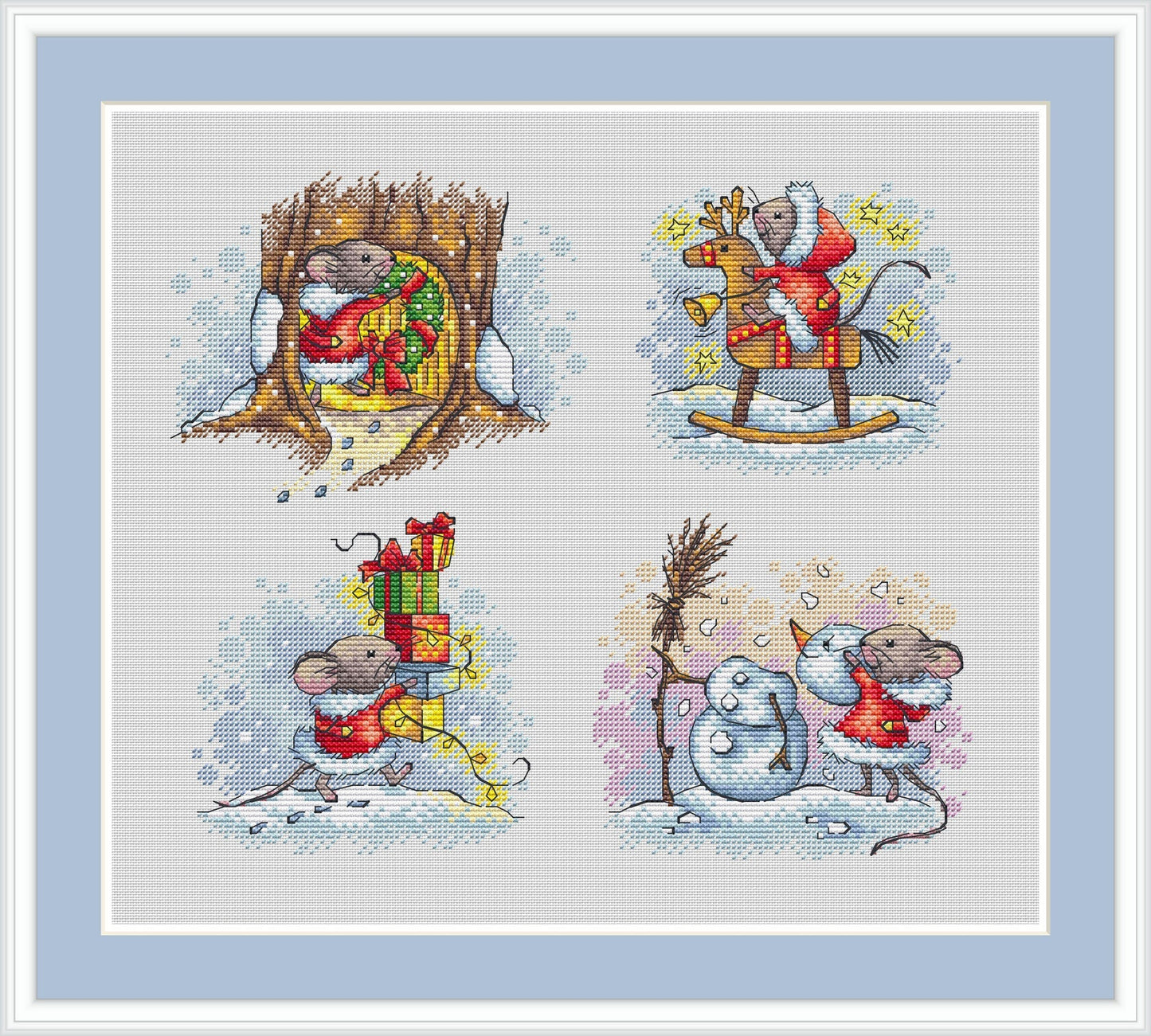 Winter Mouse 3 Cross Stitch Pattern