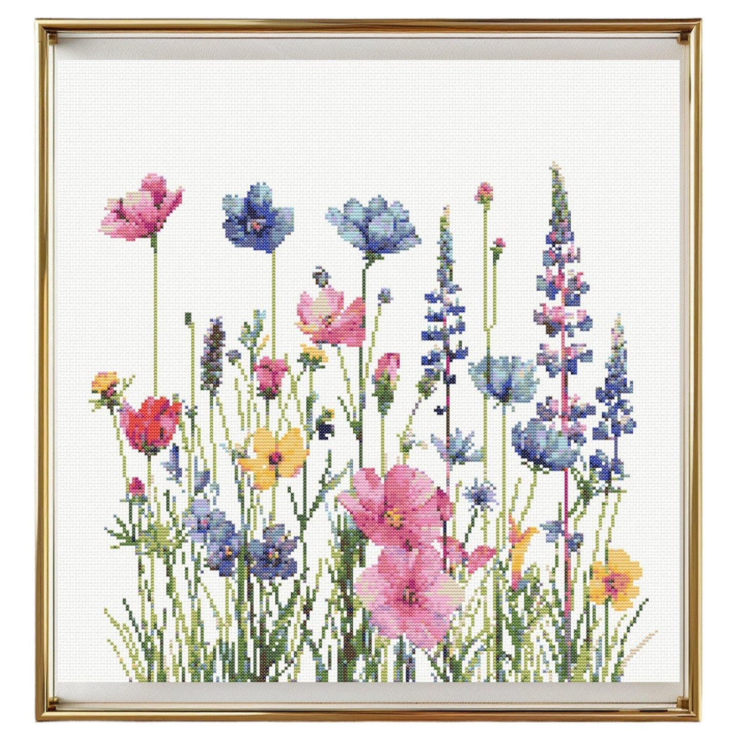 Wildflowers Cross Stitch Pattern Instant PDF Download - Wildflower Meadow Watercolor Cross Stitch Hand Embroidery Flowers Nature Pattern