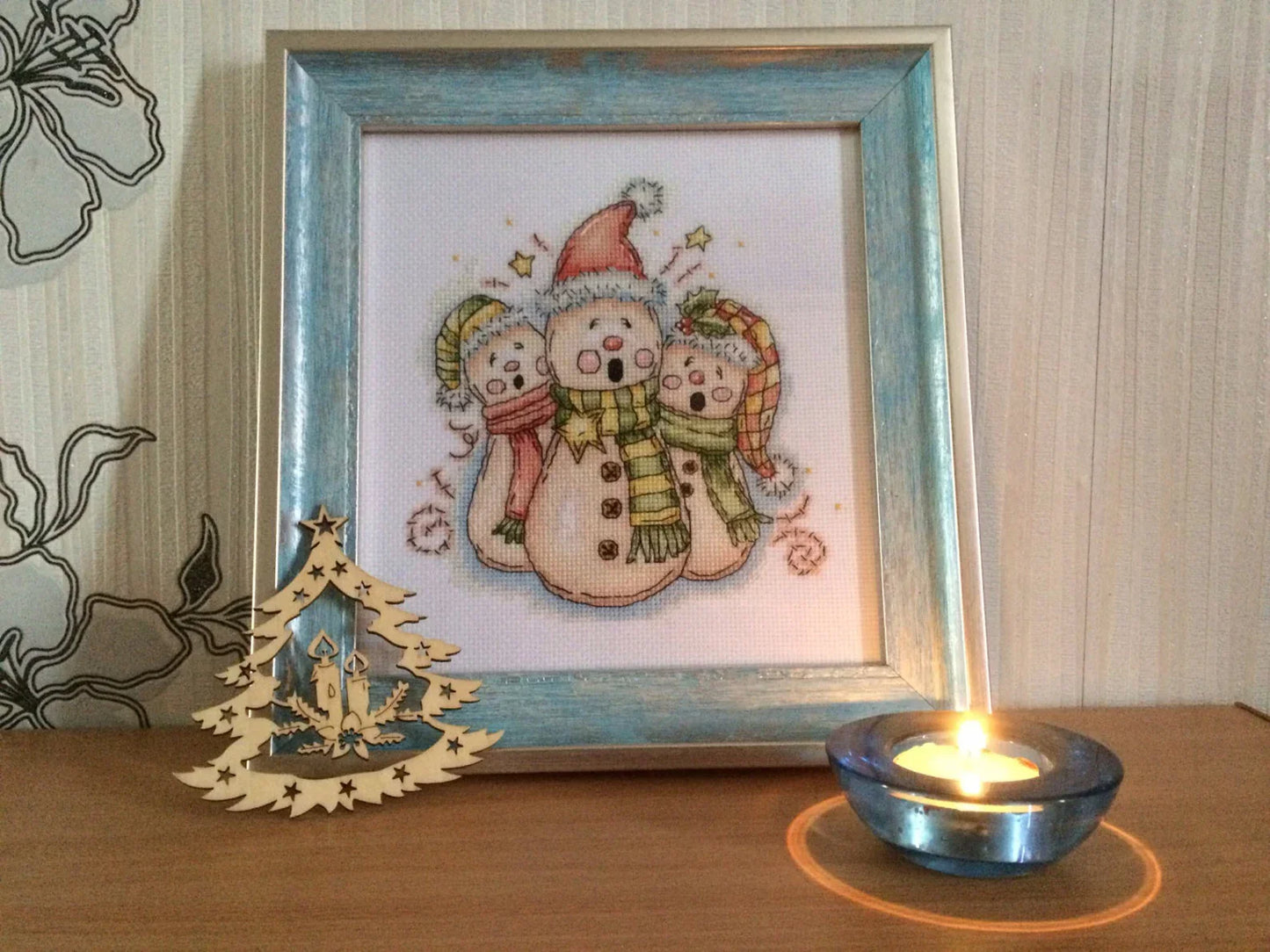 Cross-stitch scheme Christmas showmen Embroidery pattern PDF