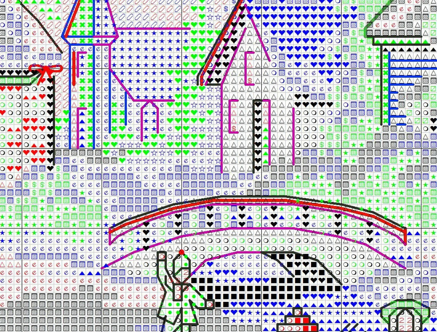 Treasure time Counted Cross Stitch Pattern Christmas Village Winter Landscape Hand Embroidery Needlepoint Chart Cottage Santa Pattern PDF