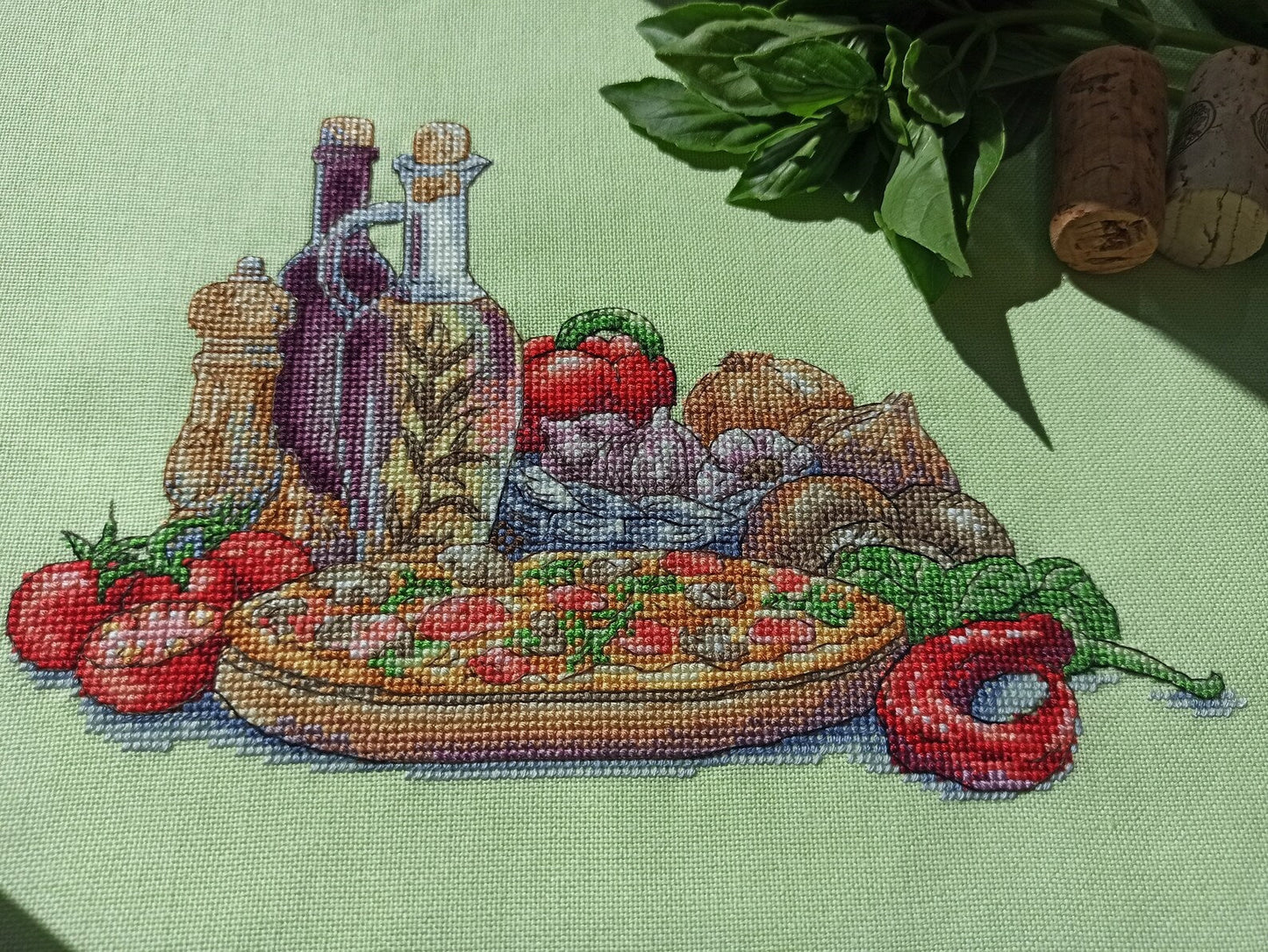 Cross Stitch Pattern "Italian Cuisine. Pizza" DMC Cross Stitch Chart Needlepoint Pattern Embroidery Chart Printable PDF Instant Download