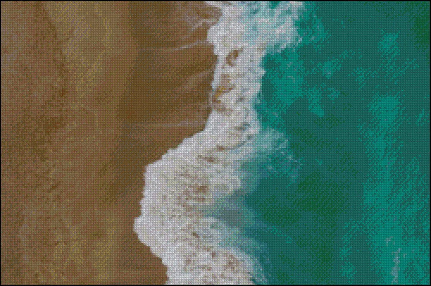 Ocean Beach Cross Stitch Pattern ,X Stitch Chart, Instant Download , Digital File , Coastal Landscape, Ocean Waves