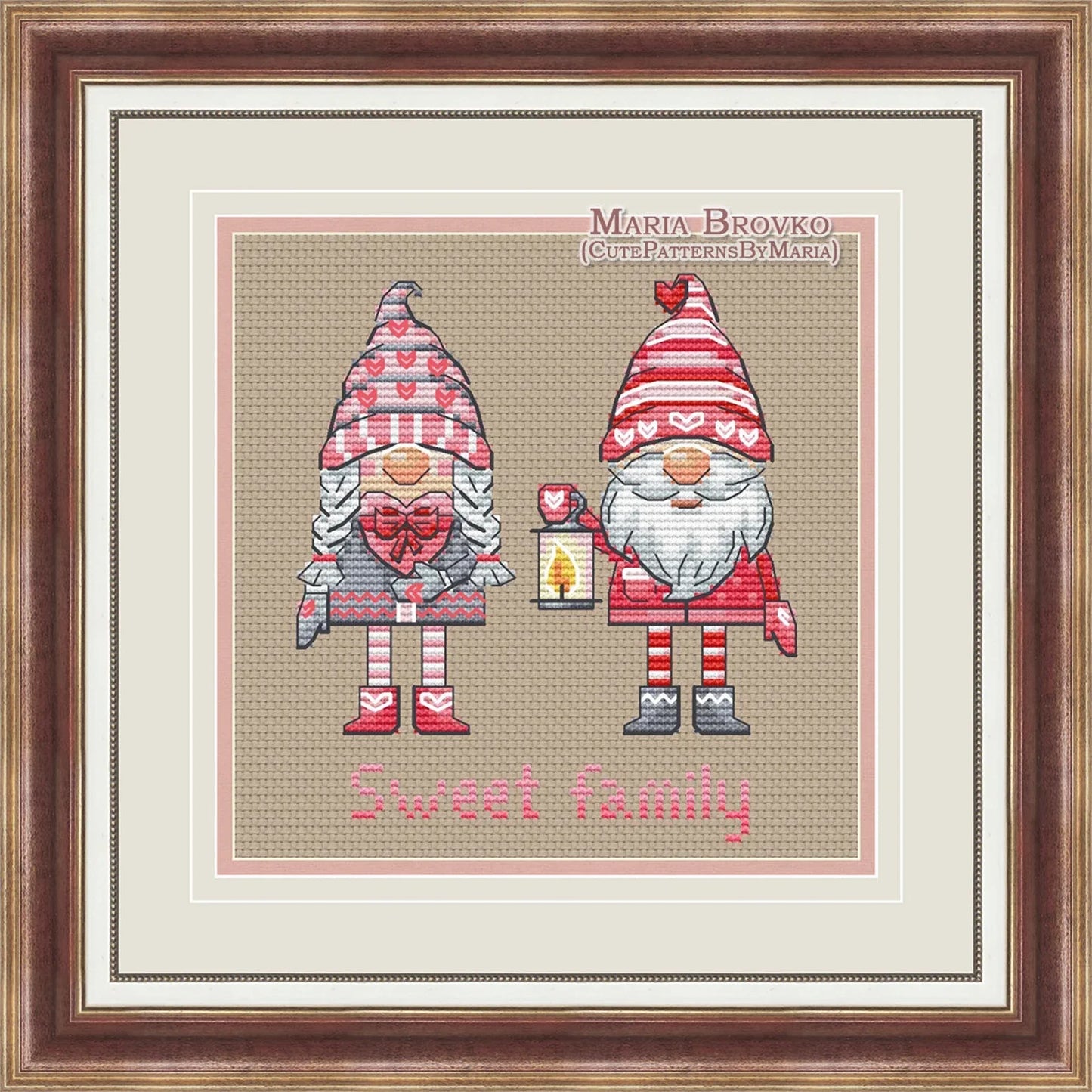 Cross Stitch Pattern Mr and Mrs Gnome DMC Cross Stitch Chart Printable PDF Instant Download