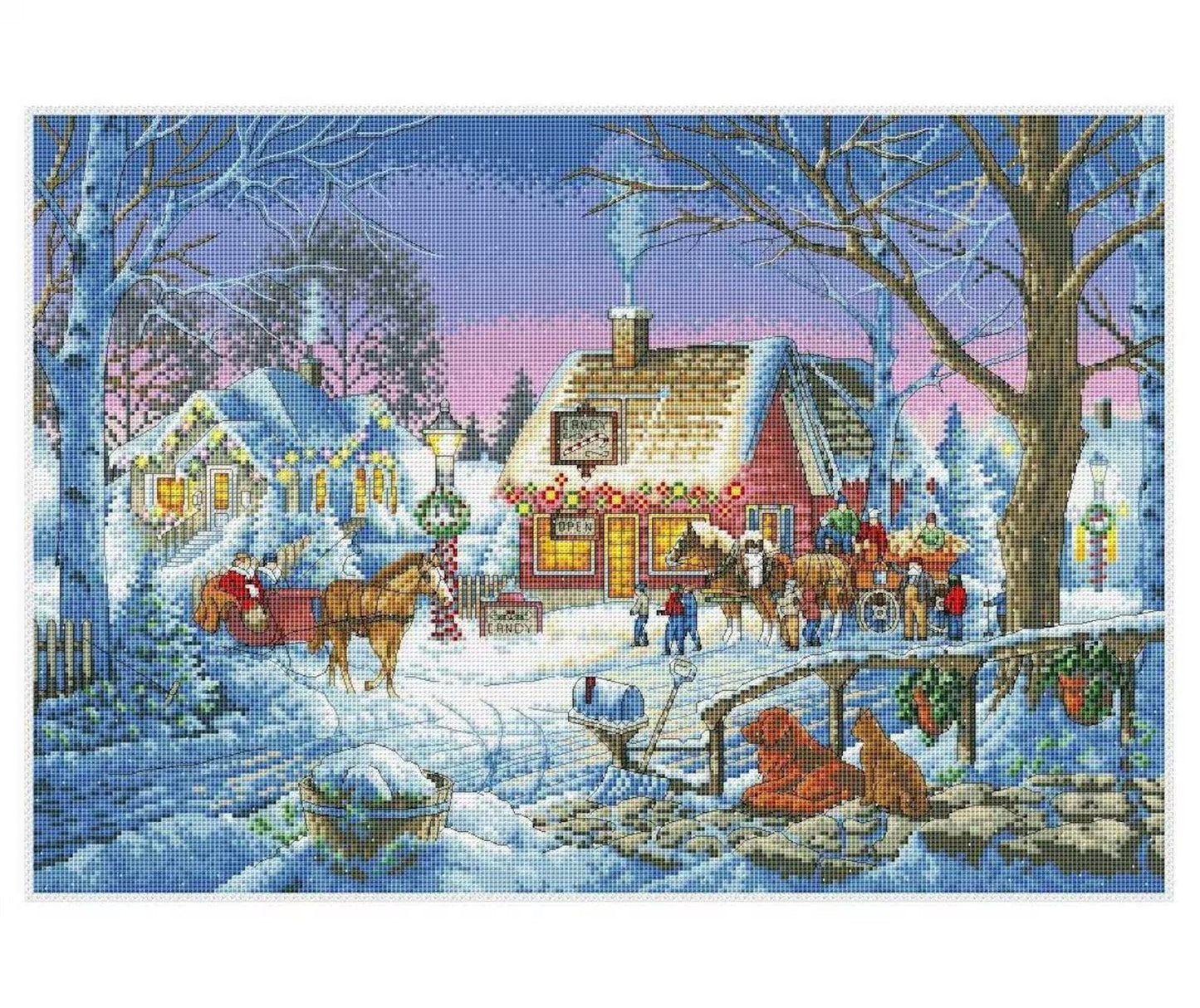 Christmas Village Cross Stitch Pattern | Victorian Village Cross Stitch | Instant Download PDF