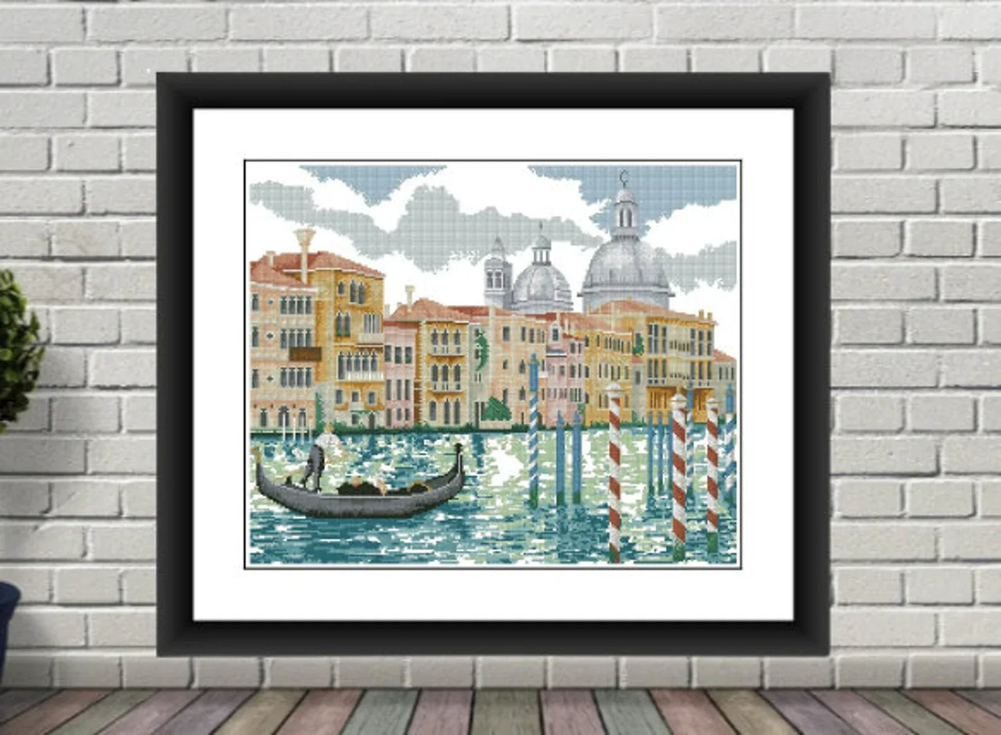 Venice Counted cross stitch pattern İtalian Cityscape Digital cross stitch chart watercolor city cross stitch pattern needlepoint chart