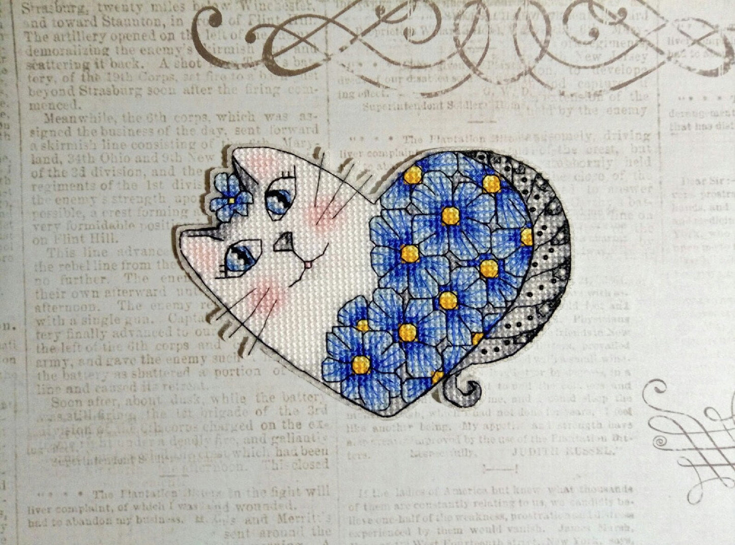 Cross Stitch Pattern Valentine Cats 6-piece Set DMC Chart Embroidery Printable PDF Instant Download