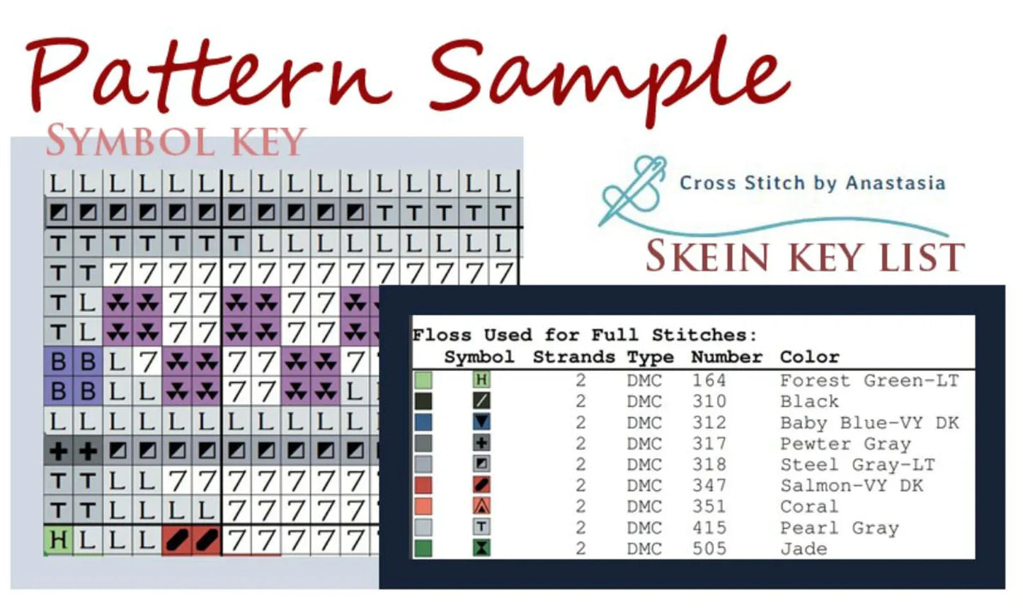 Cross Stitch Pattern - Lighthouse with Sea Treasures -Counted Cross Stitch Design/Instant Digital Download/PDF Files