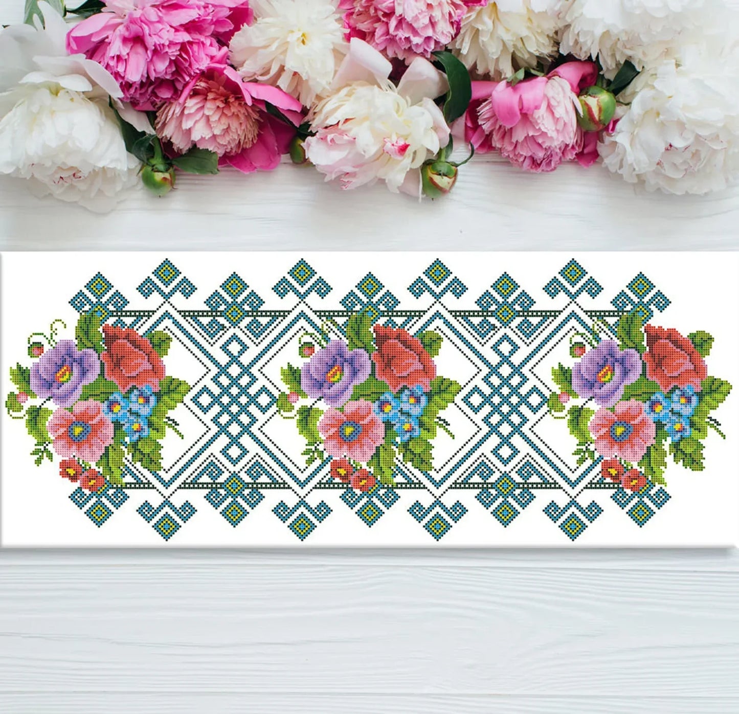 Tablecloth Cross Stitch Pattern DIY Kitchen Table Runner Cross Stitch Pattern Kitchen Decor Hand Embroidery Chart Counted cross stitch PDF