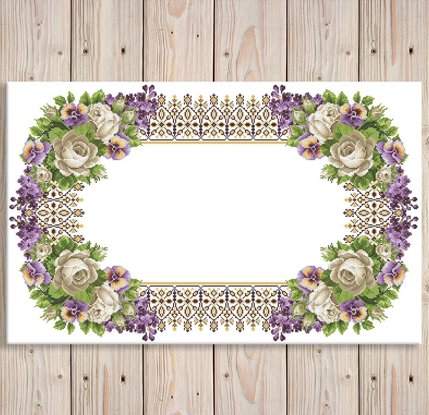 Tablecloth with roses Cross Stitch Pattern Kitchen Table Runner Cross Stitch Pattern Kitchen Decor Hand Embroidery Counted cross stitch