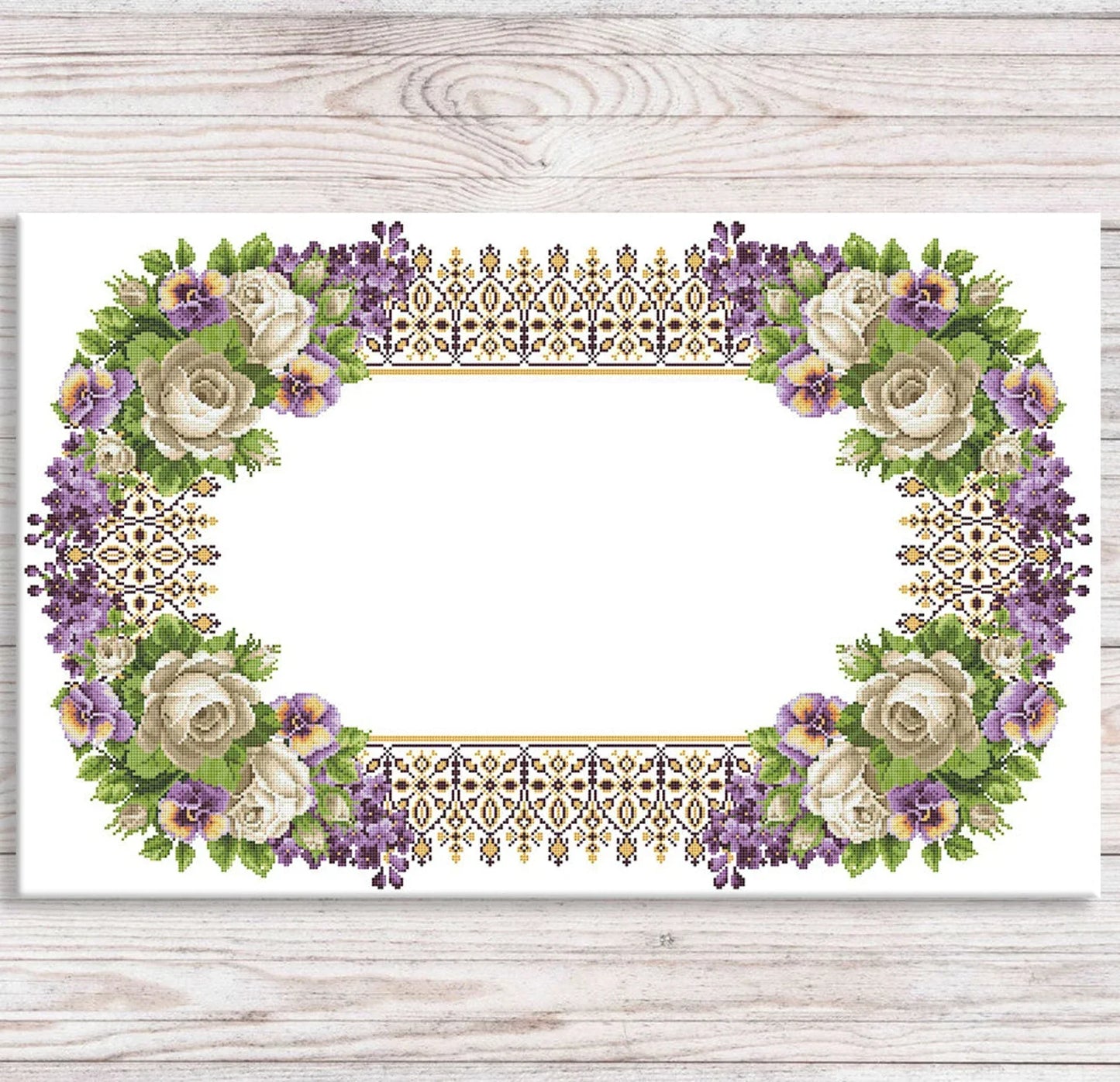 Tablecloth with roses Cross Stitch Pattern Kitchen Table Runner Cross Stitch Pattern Kitchen Decor Hand Embroidery Counted cross stitch