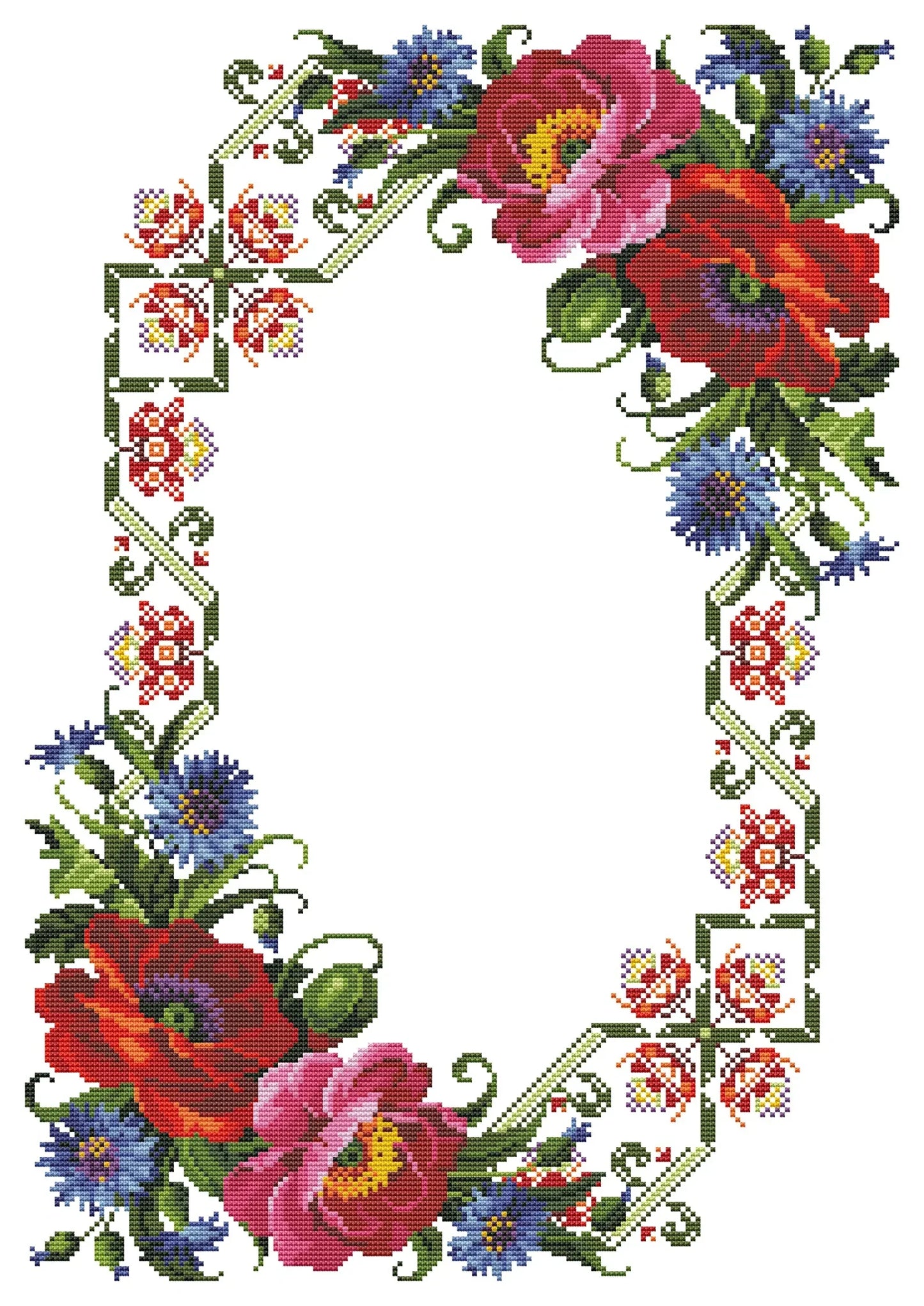 Tablecloth with red roses Cross Stitch Pattern Kitchen Table Runner Cross Stitch Pattern Kitchen Decor Hand Embroidery Counted cross stitch
