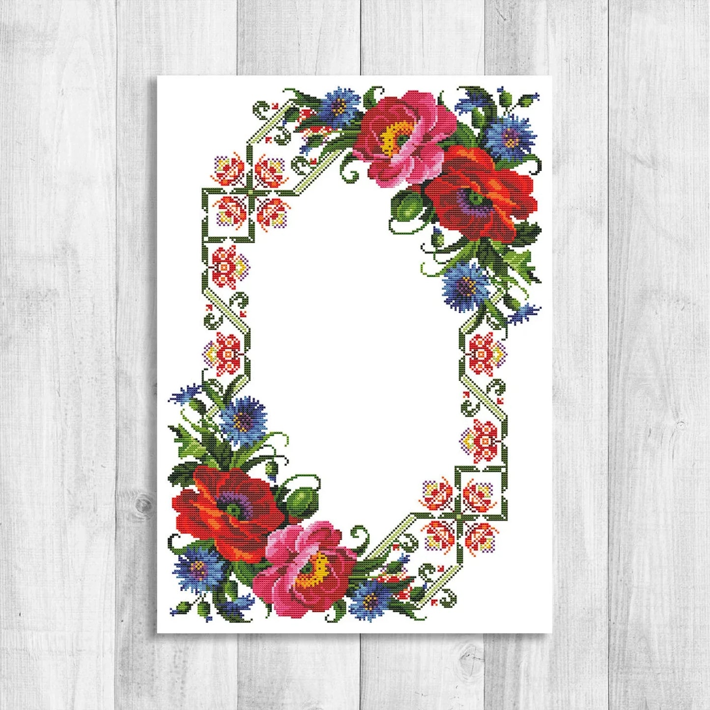 Tablecloth with red roses Cross Stitch Pattern Kitchen Table Runner Cross Stitch Pattern Kitchen Decor Hand Embroidery Counted cross stitch