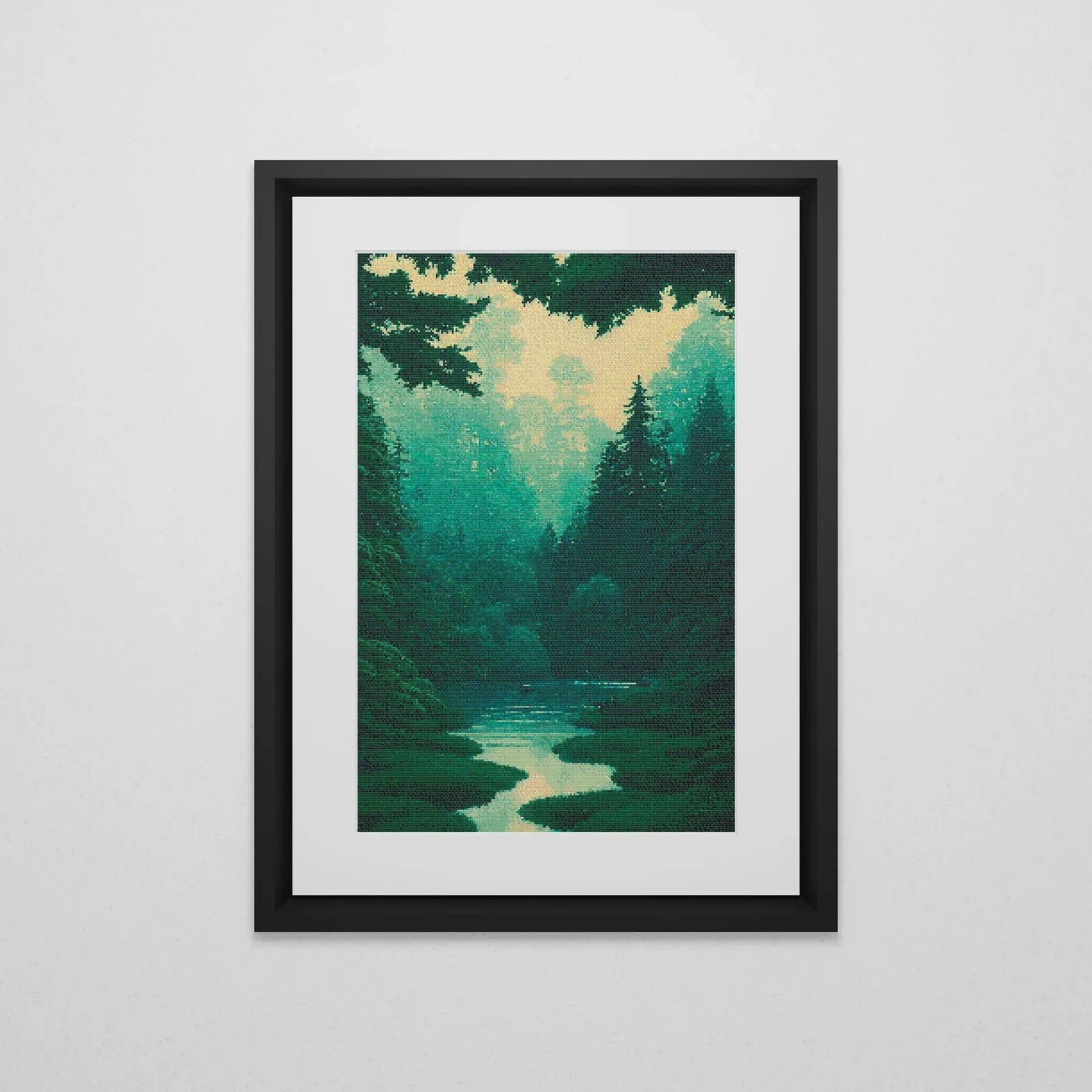 Dark Forest Cross Stitch Pattern | Landscape Cross Stitch Chart Download | Nature Cross Stitch Patterns | Large Counted Cross Stitch PDF