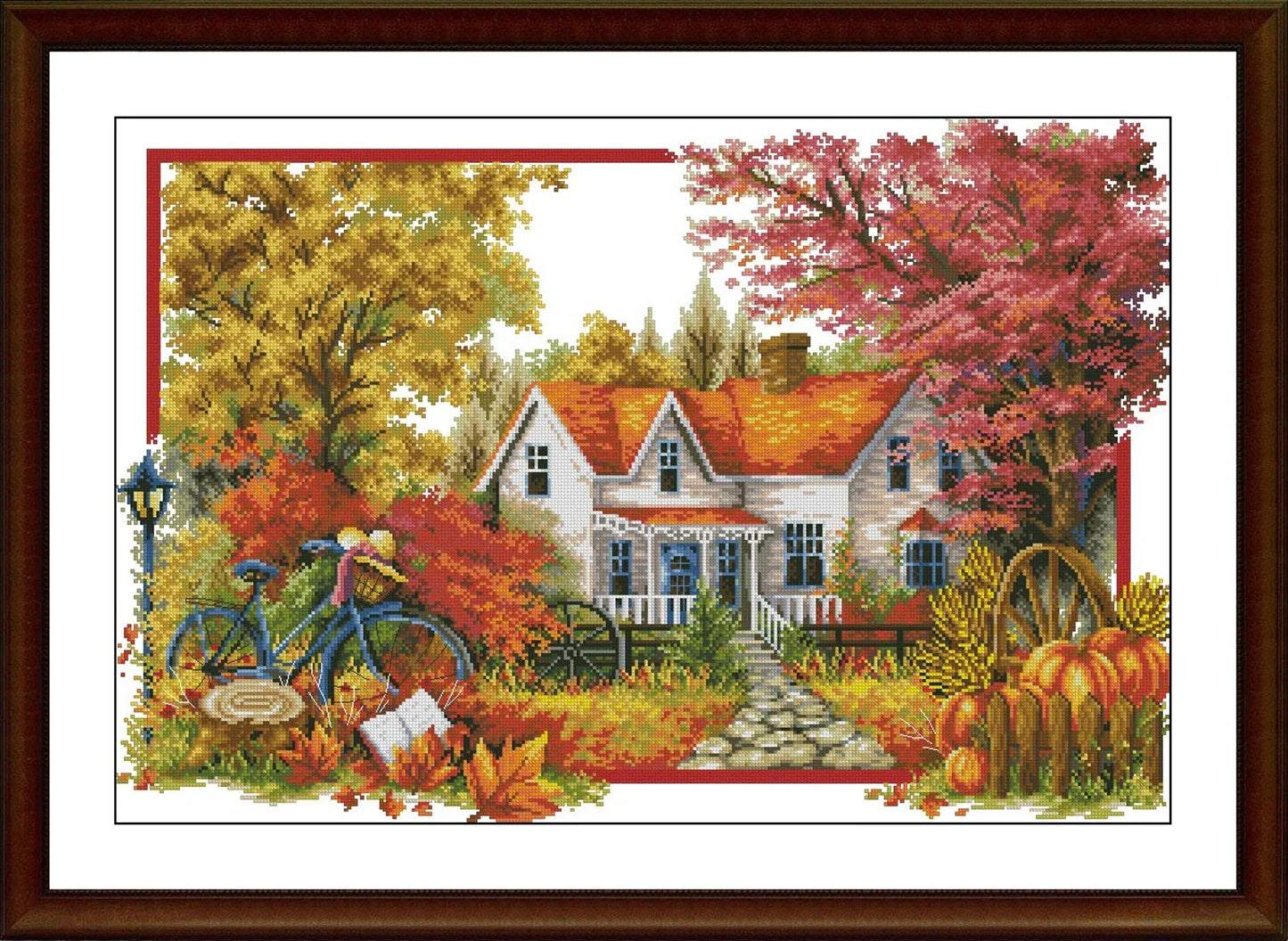Cross Stitch Pattern,Autumn Village,Victorian Style,Summer Cotage,Pattern Keeper,xstitch,Pdf,Instant Download