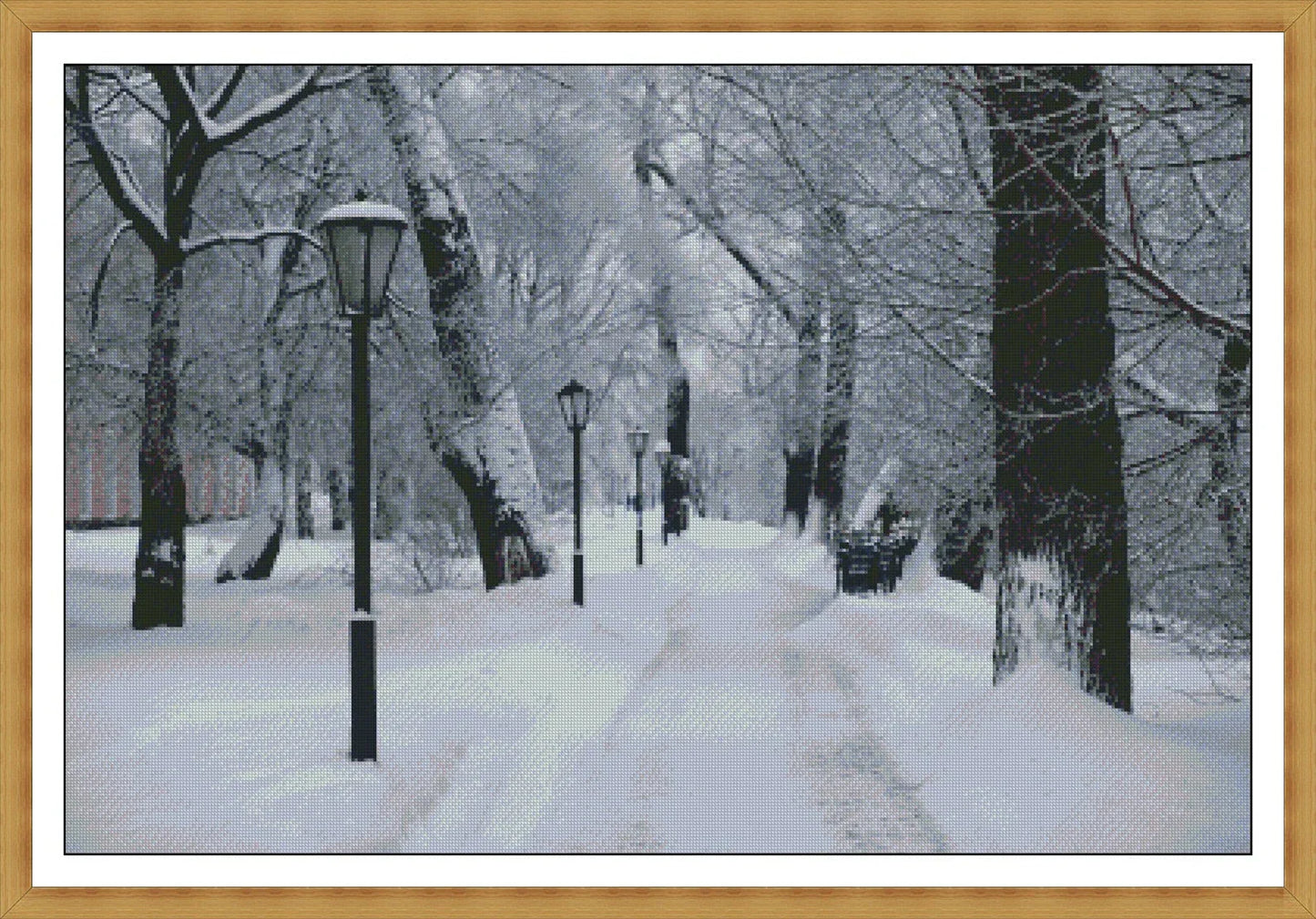 Cross Stitch Pattern,Winter Forest Landscape,Wild Life,Snowy Mountain,Nature X Stitch Chart,Snowy Park,Winter Vibes,Full Coverage,Pdf