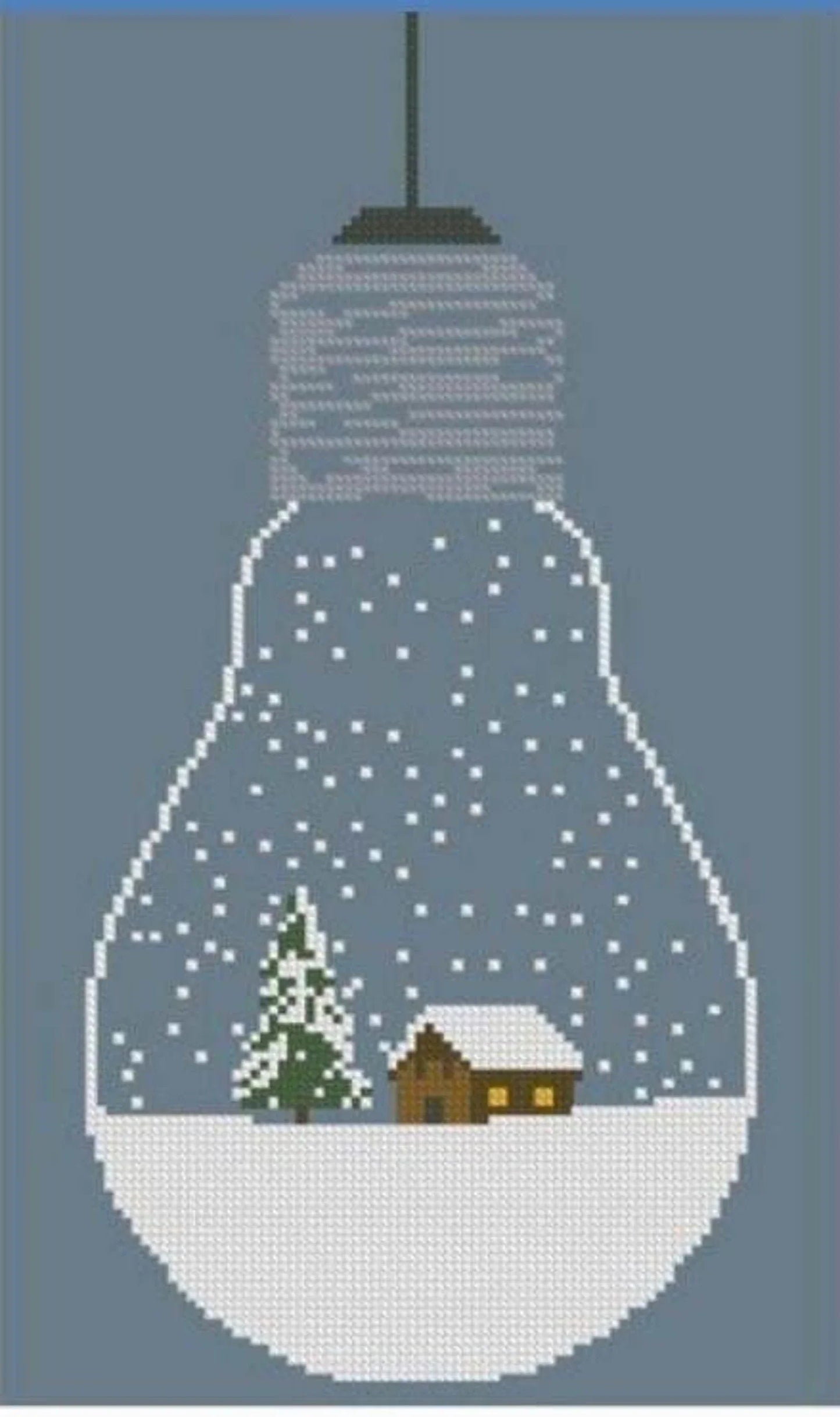 New year tree toy cross stitch pattern, house in snow cross stitch, winter cross stitch, Christmas cross stitch, new year tree cross stitch