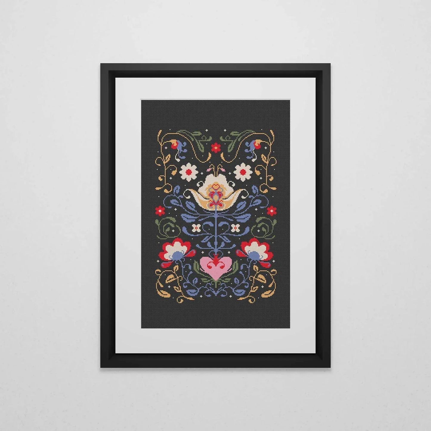 Scandinavian Cross Stitch Pattern | Nordic Folk Art PDF Pattern | Easy Swedish Crossstitch | Modern Counted Cross Stitch | Instant Download