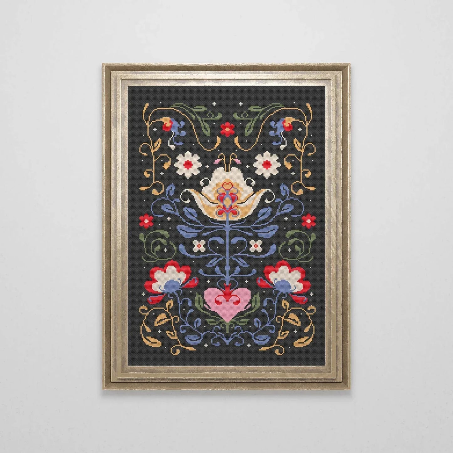 Scandinavian Cross Stitch Pattern | Nordic Folk Art PDF Pattern | Easy Swedish Crossstitch | Modern Counted Cross Stitch | Instant Download