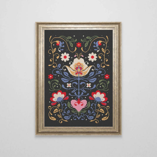 Scandinavian Cross Stitch Pattern | Nordic Folk Art PDF Pattern | Easy Swedish Crossstitch | Modern Counted Cross Stitch | Instant Download