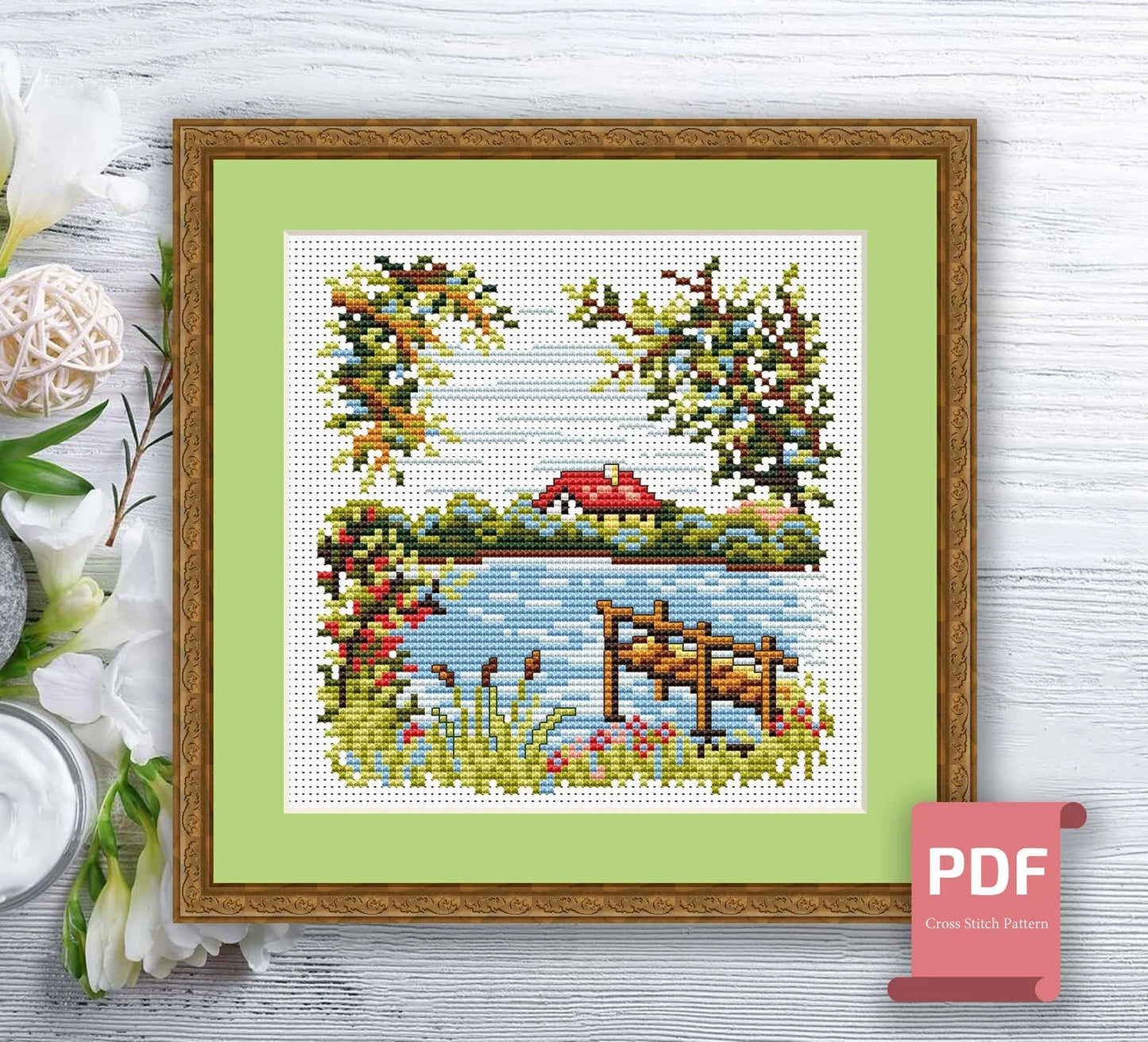 Set of 4 Seasons Landscape Cross Stitch Pattern | Seasons Cross Stitch Pattern | Four Seasons | Modern Cross Stitch | Download PDF #ssn050