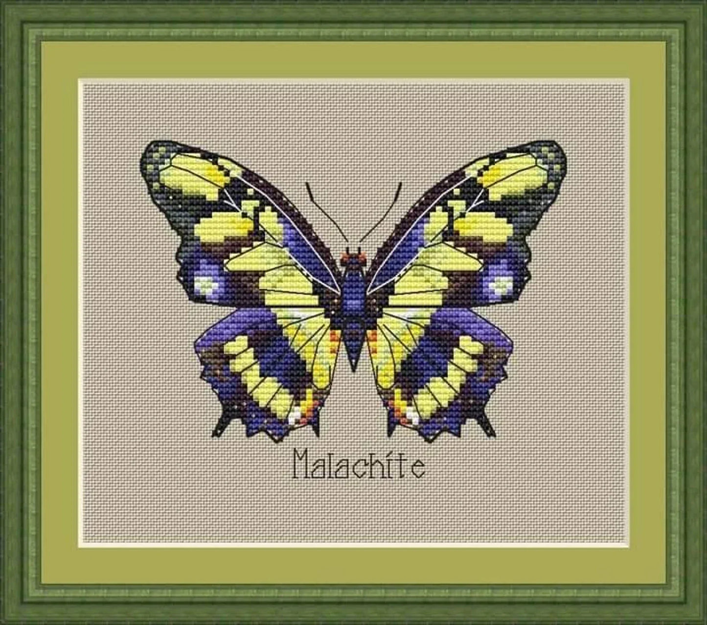 Butterfly cross stitch pattern, malachite butterfly cross stitch pattern