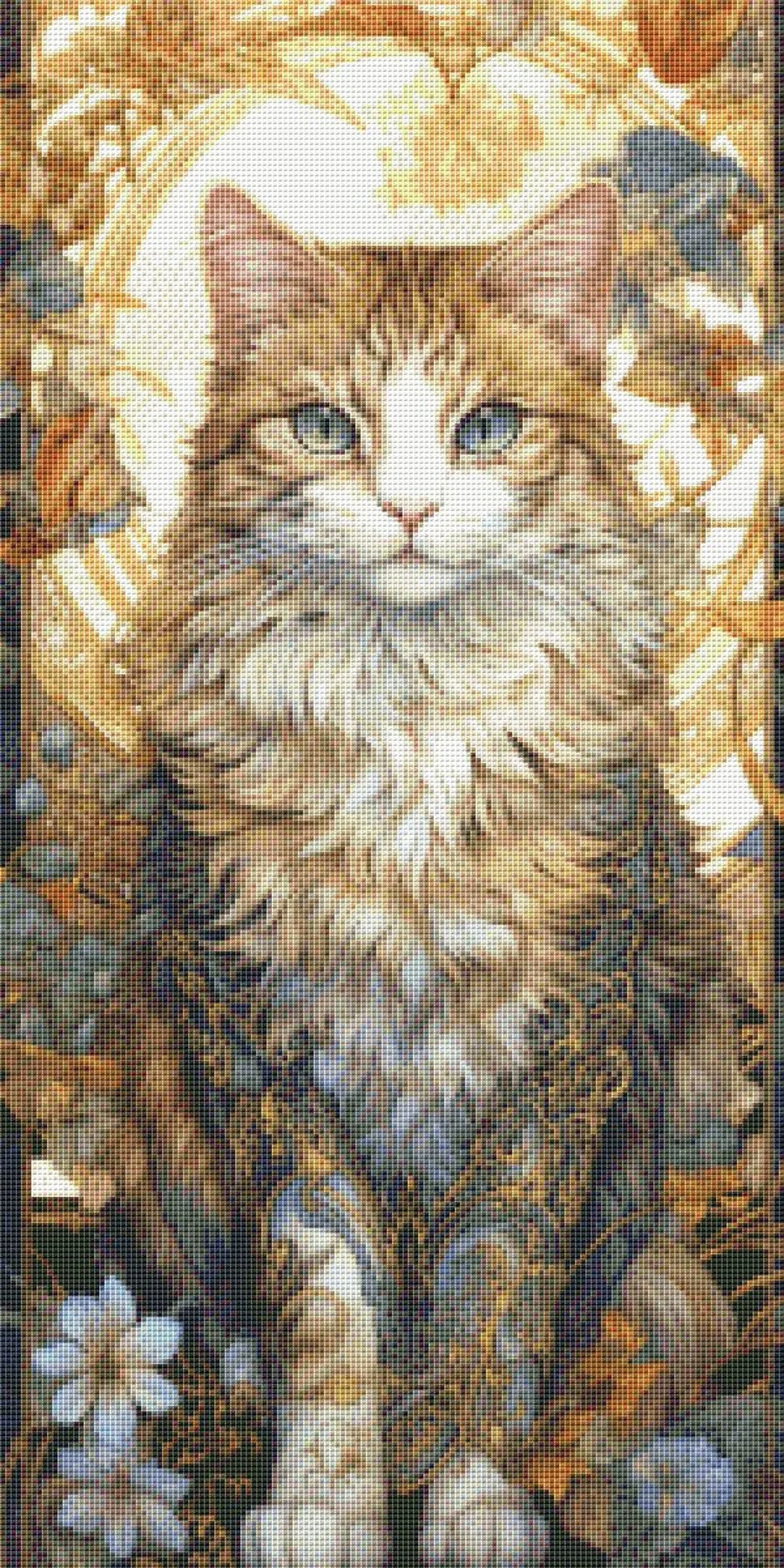 Cat Portrait #2 Counted Cross Stitch Pattern Cats love Modern Decor Pattern Animal Art Nouveau style Needlepoint Gorgeous Cat Charming cat