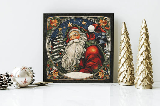 Art Nouveau Santa Claus Cross Stitch Pattern - PDF Download