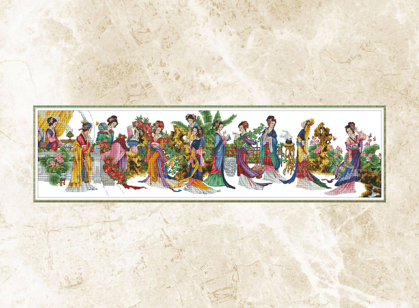 The Geisha Cross Stitch Pattern,Japanese Women,Chinese Girl,The Twelve Beauty,Embroydery,Pdf,Instant Download,Asian
