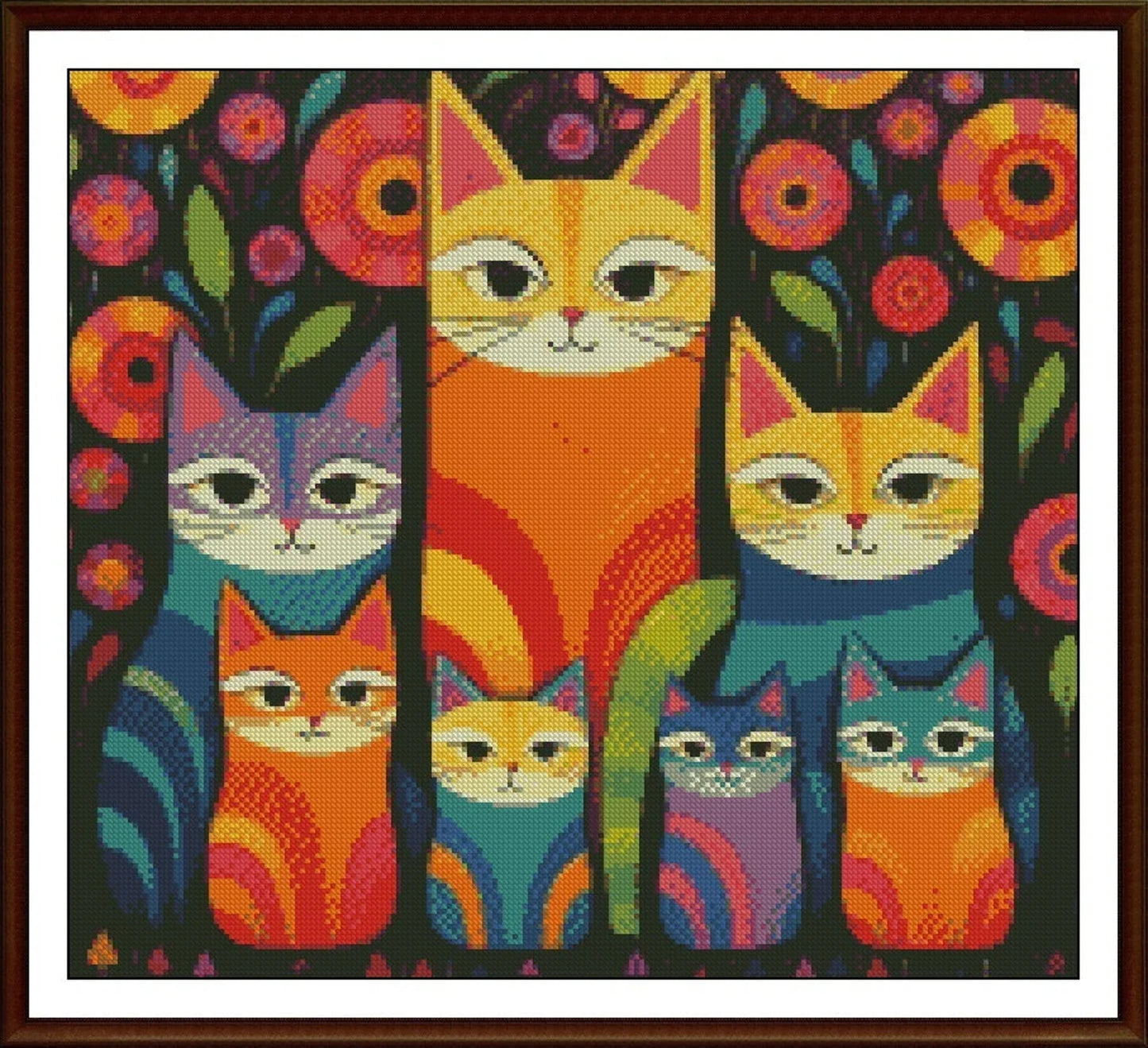 Cross Stitch Pattern,Abstract Cats,Pattern Keeper,Counted cross stitch,Pdf,Instant Download