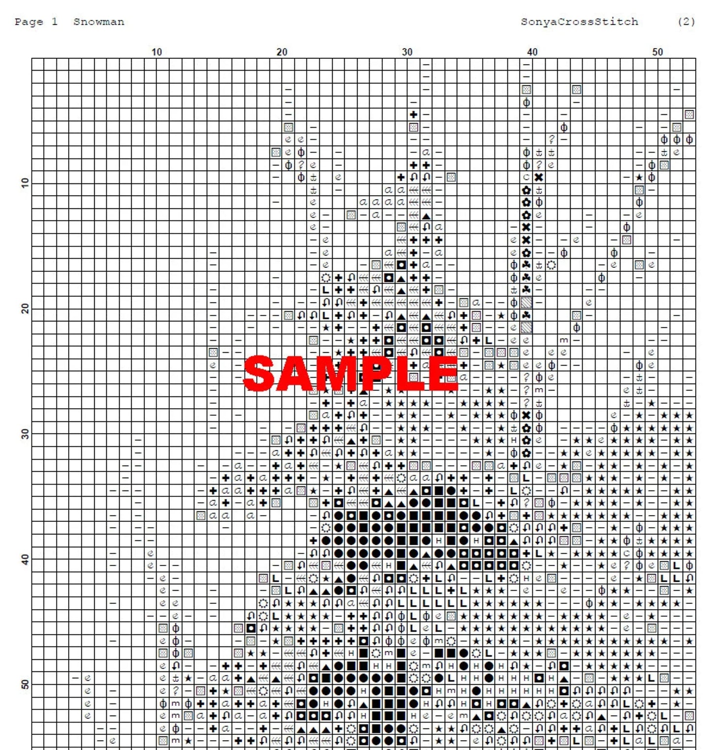 Watercolor Cross Stitch Pattern,Row of Snowmen,Winter,Pattern Keeper,Embroidery,xstitch,PDF,Instant Download