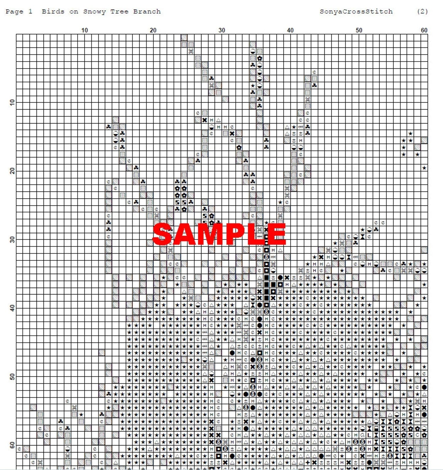 Bird Cross Stitch Pattern,Robin Bird In Winter,Landscape,Pattern Keeper,Embroidery,Needlework,PDF, Instant Download