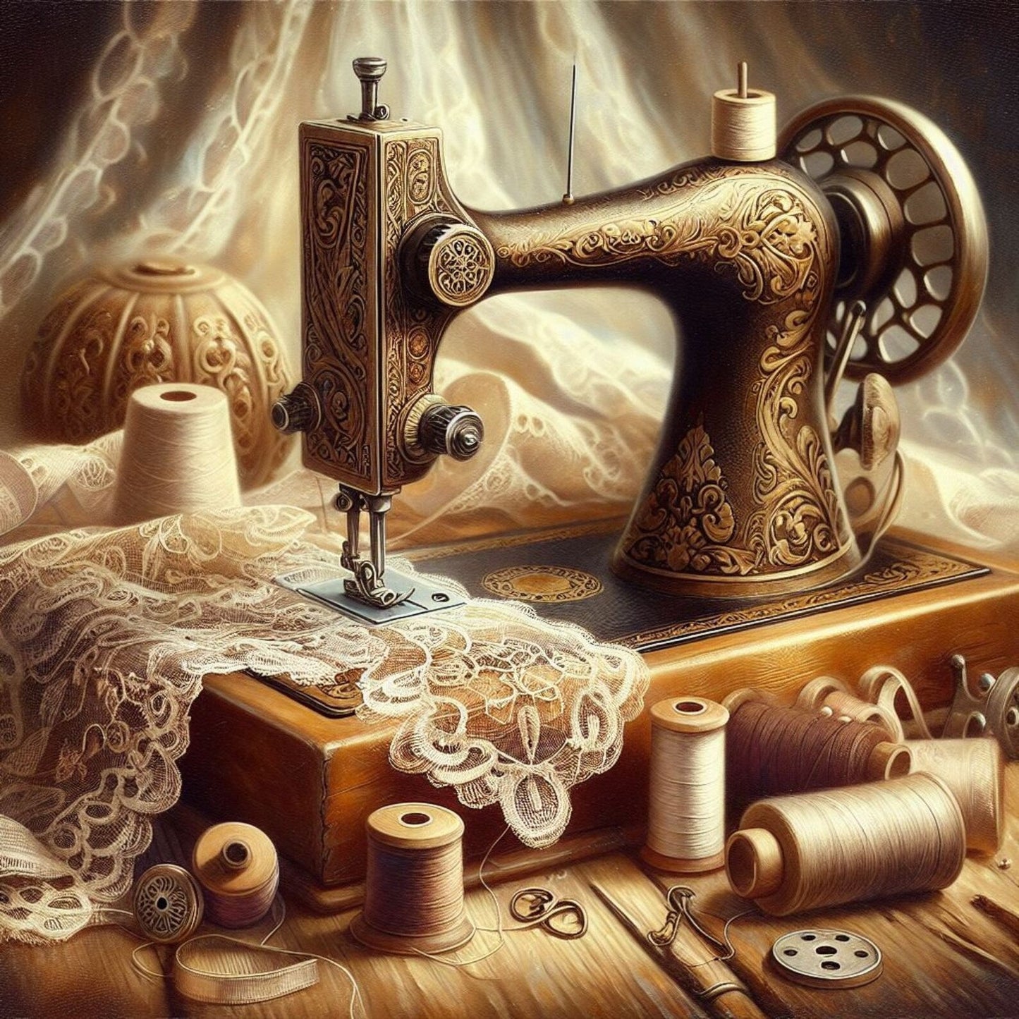Vintage sewing machine #3, Counted Cross Stitch Pattern, Digital Pattern, Sewing room Pattern, Hand Embroidery, Needlepoint chart