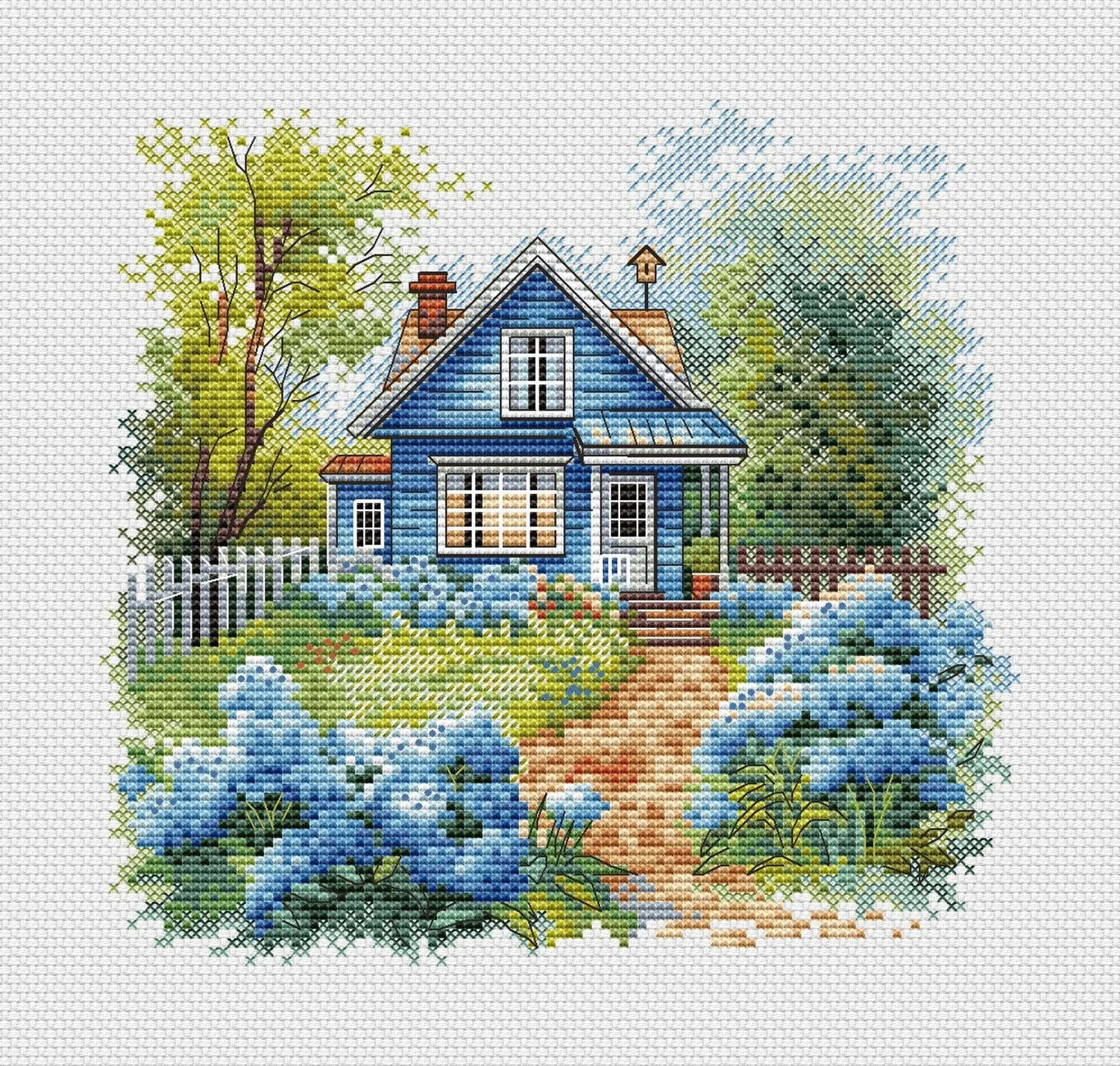 Garden Flower PDF Pattern Cross Stitch Nature House StitchBoom Embroidery Instant Digital Download