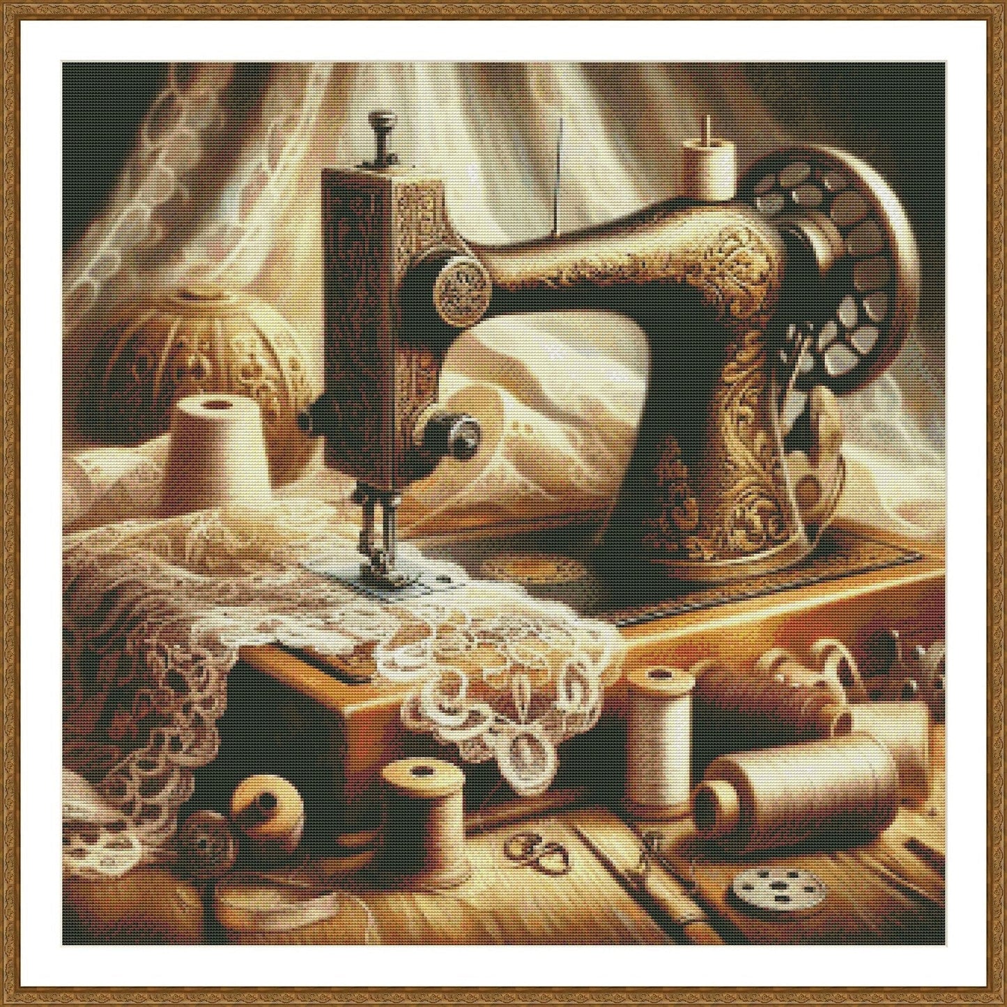 Vintage sewing machine #3, Counted Cross Stitch Pattern, Digital Pattern, Sewing room Pattern, Hand Embroidery, Needlepoint chart