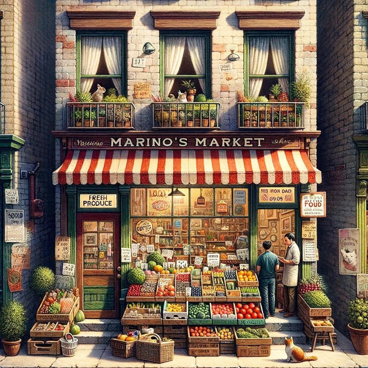 Cross Stitch Pattern Marino's Market Full Coverage