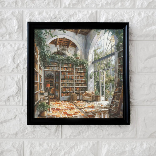 Green Library cross stitch pattern full coverage PDF