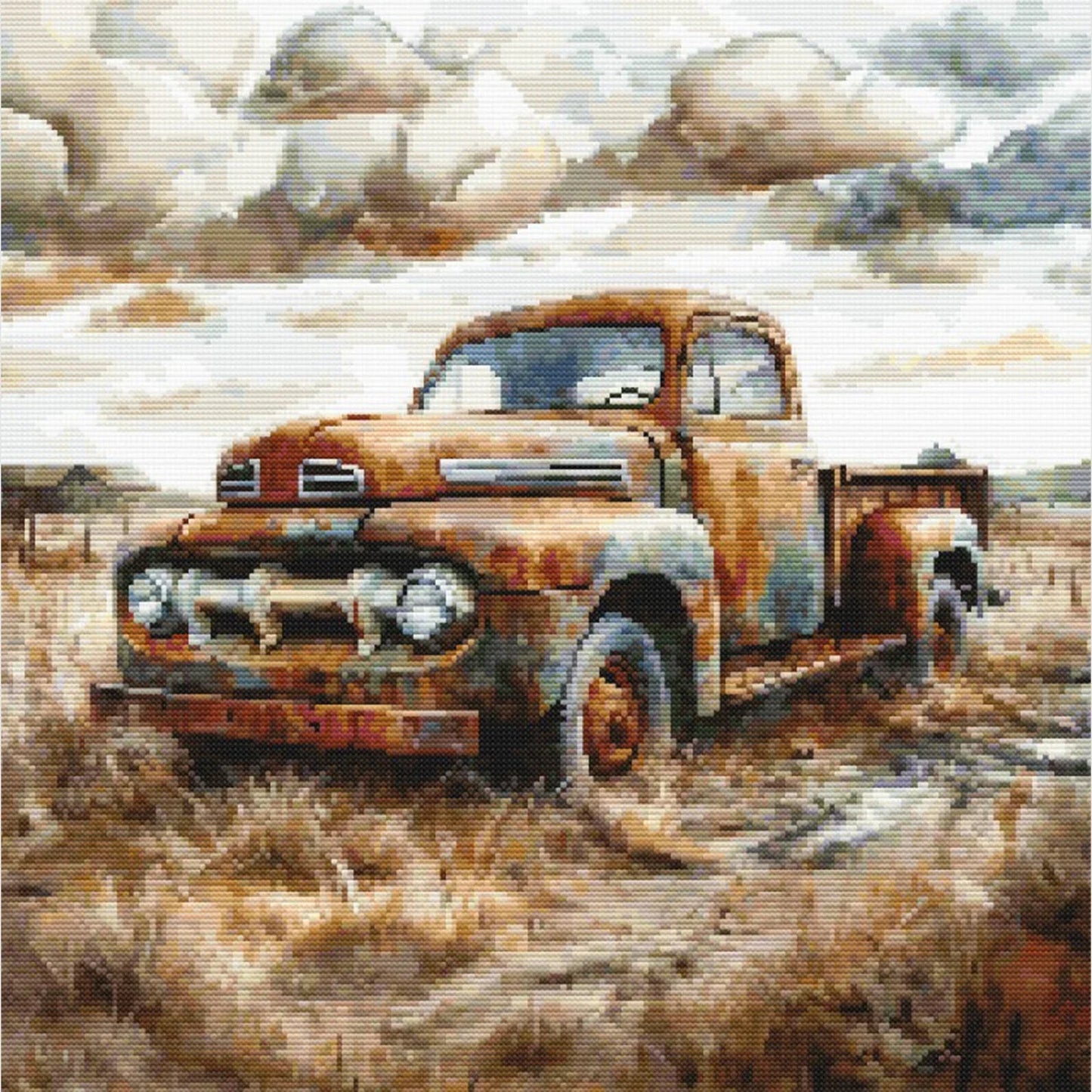 Vintage Farm Truck Cross Stitch Pattern - Rustic Pickup Cross Stitch Design for Stitching Enthusiasts. Digital PDF Download
