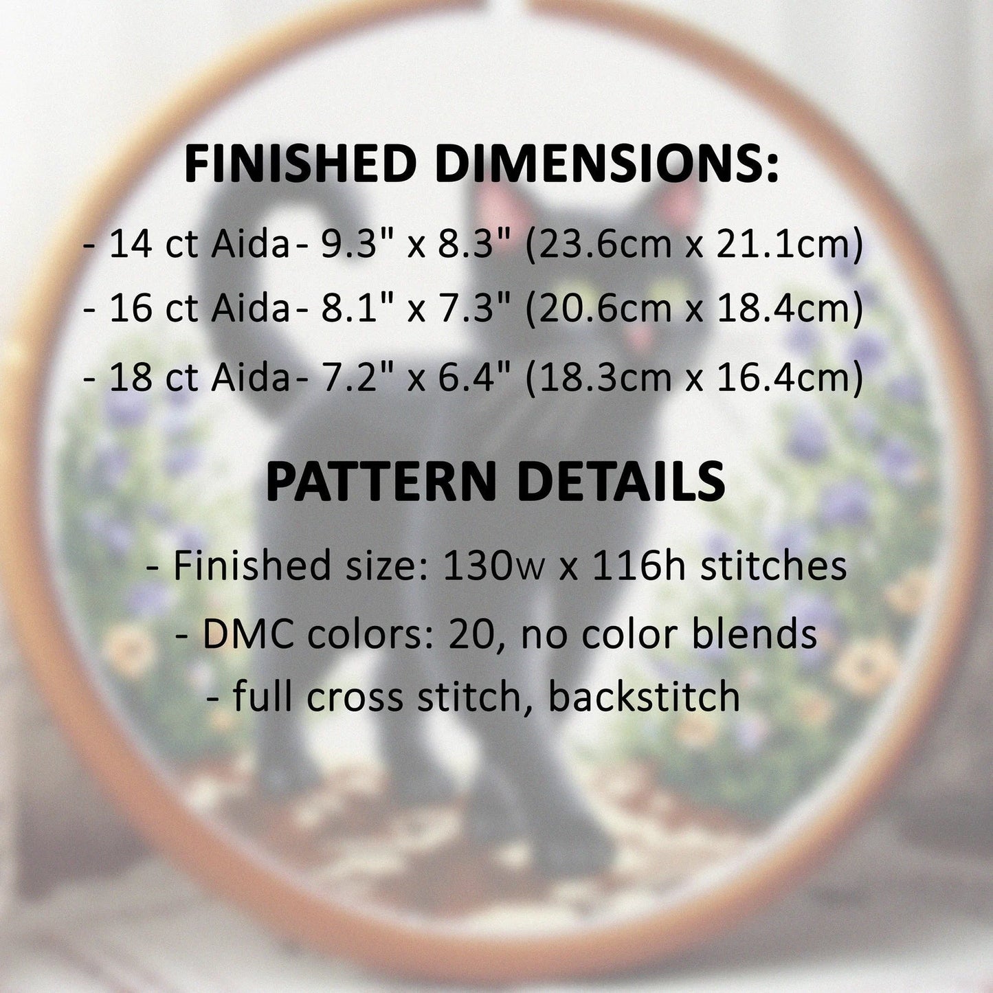 Black Cat Cross Stitch Pattern, Cross Stitch, punto de cruz, point de croix, Cross Stitch Pattern Flower, Cat Cross Stitch Pattern