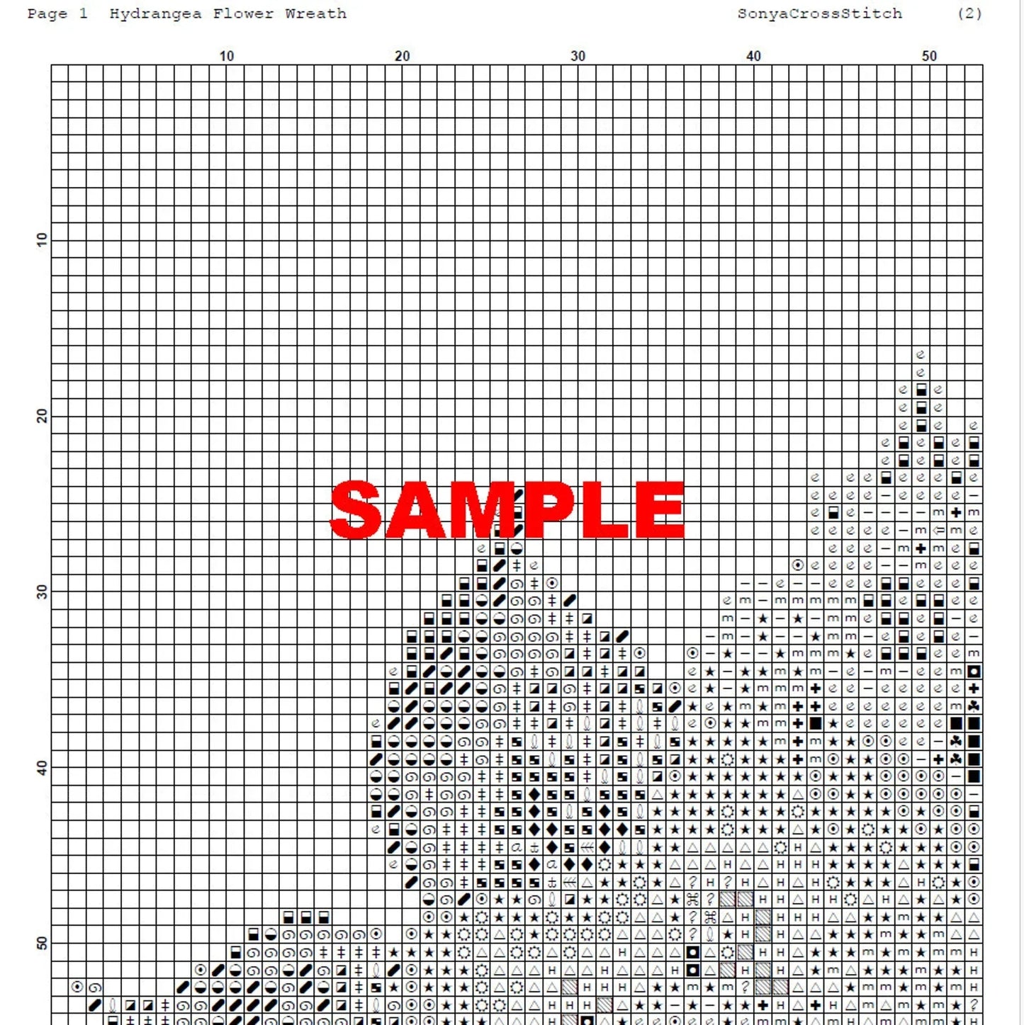 Hydrangea Flower Cross Stitch Pattern,Hortensia Flowers,Embroidery,XStitch,Pattern Keeper,Pdf,Instant Download