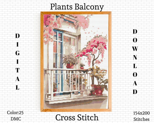 Plants Cross Stitch Pattern | Sakura Cross Stitch | Plants Embroidery Pattern | Boho Cross Stitch | Home Cross Stitch | Instant Download PDF