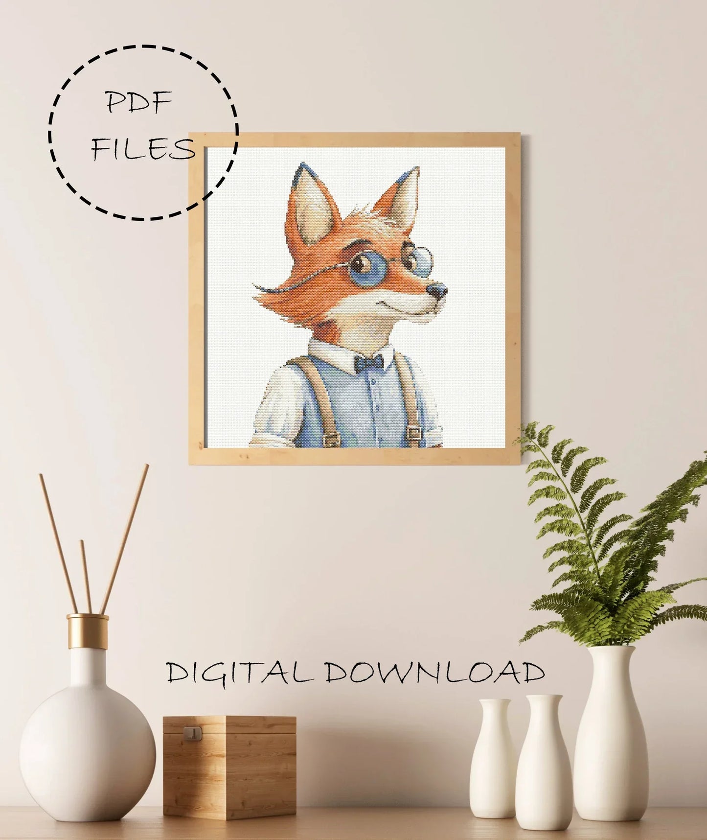 Fox Cross Stitch | Fox Cross Stitch Pattern | Baby Cross Stitch Kit | Fox Embroidery Design | Baby Embroidery Pattern