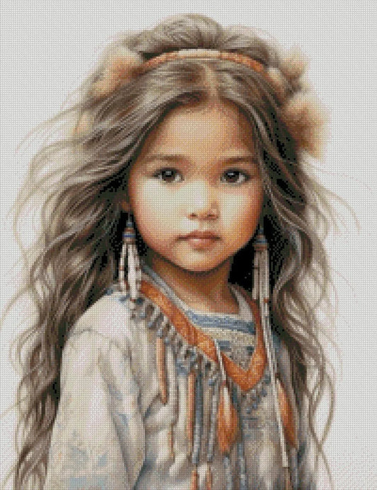 Little Girl - Counted Cross Stitch Patterns - Printable Chart PDF Format Needlework Embroidery Crafts DIY DMC color