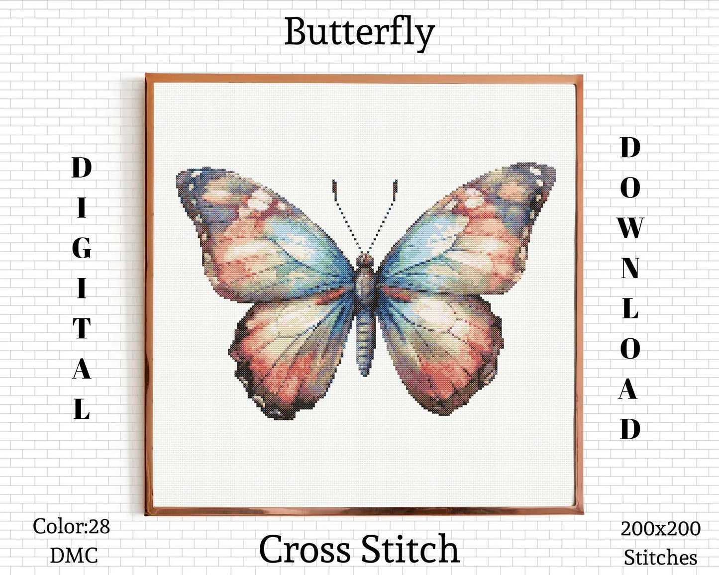 Butterfly Cross Stitch Pattern | Butterfly Embroidery Design | Butterfly Cross Stitch | Butterfly Cross Stitch Kit