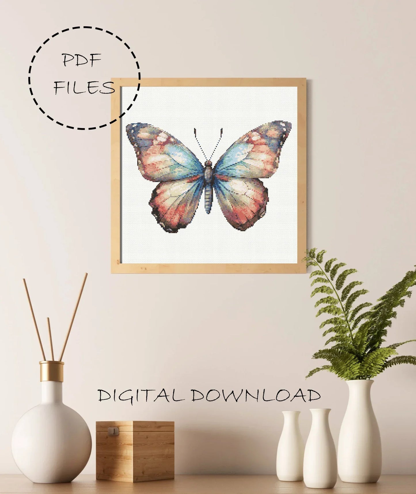Butterfly Cross Stitch Pattern | Butterfly Embroidery Design | Butterfly Cross Stitch | Butterfly Cross Stitch Kit